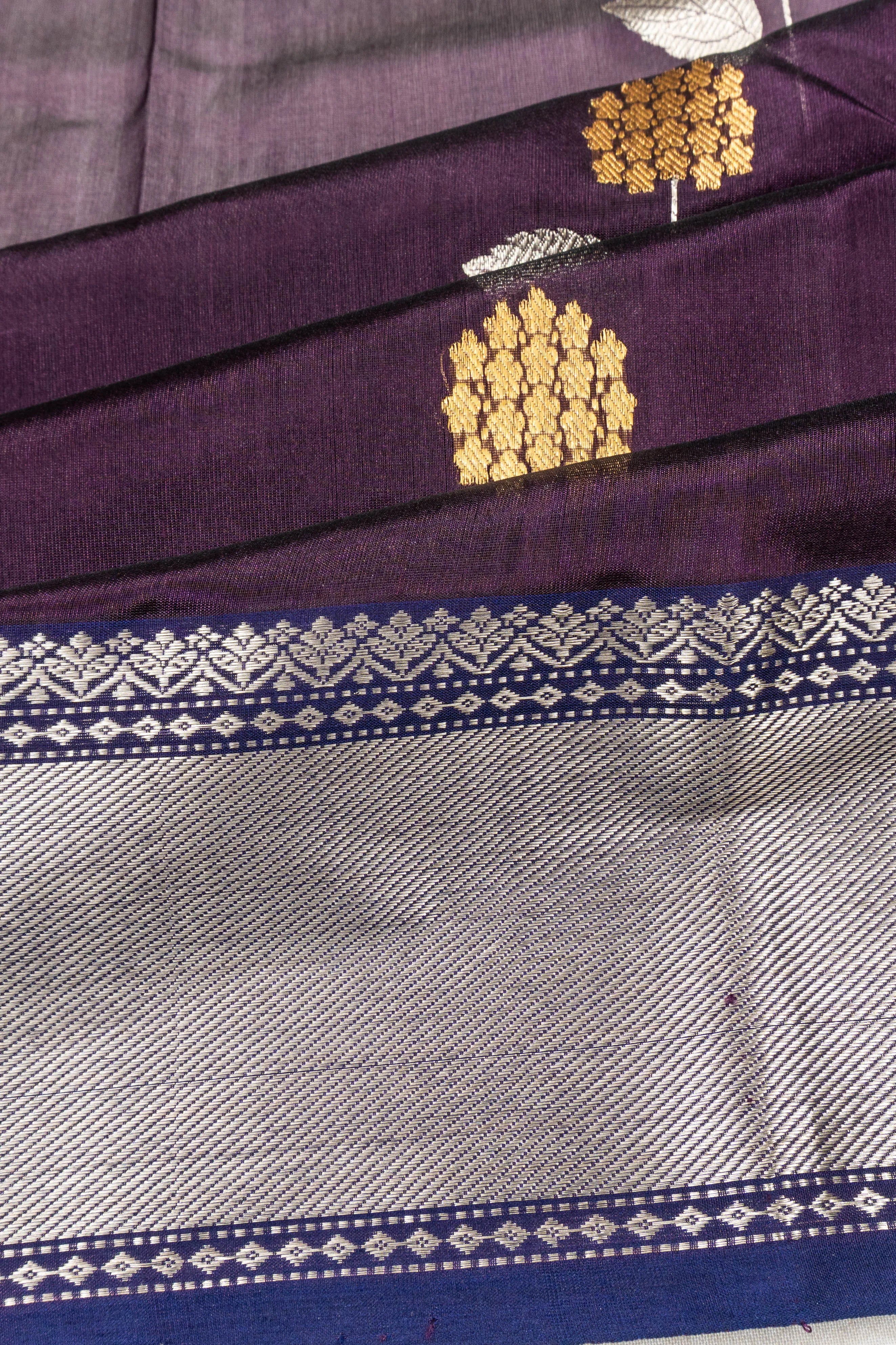 Chanderi Silk Butta Purple Saree