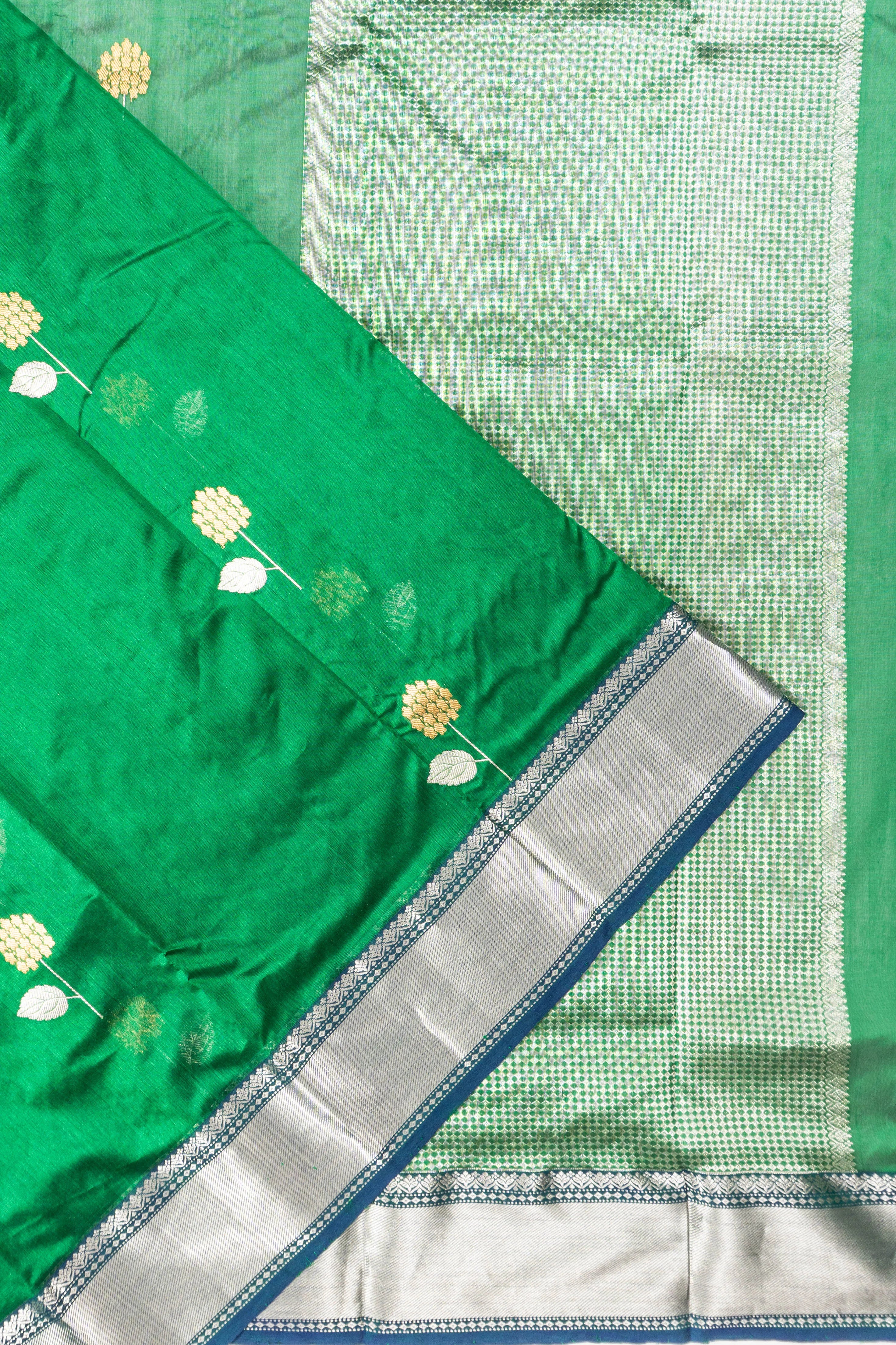 Chanderi Silk Butta Green Saree