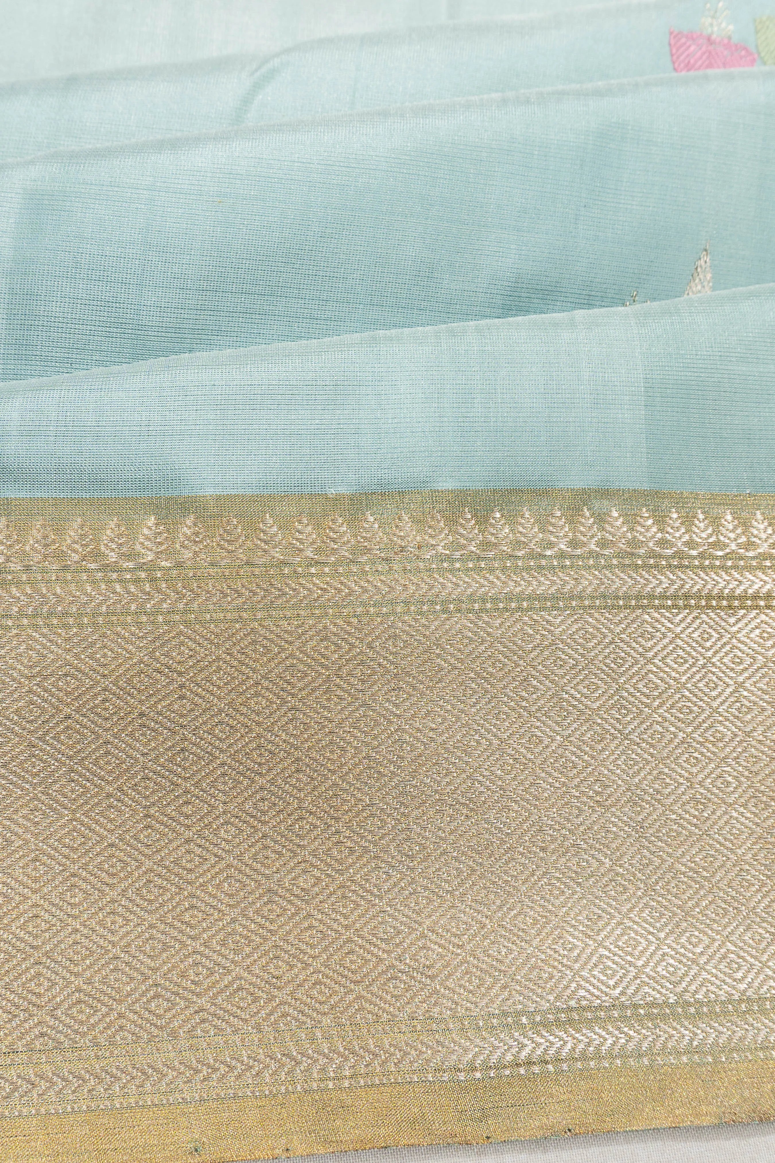 Chanderi Silk Butta Pastel Blue Saree