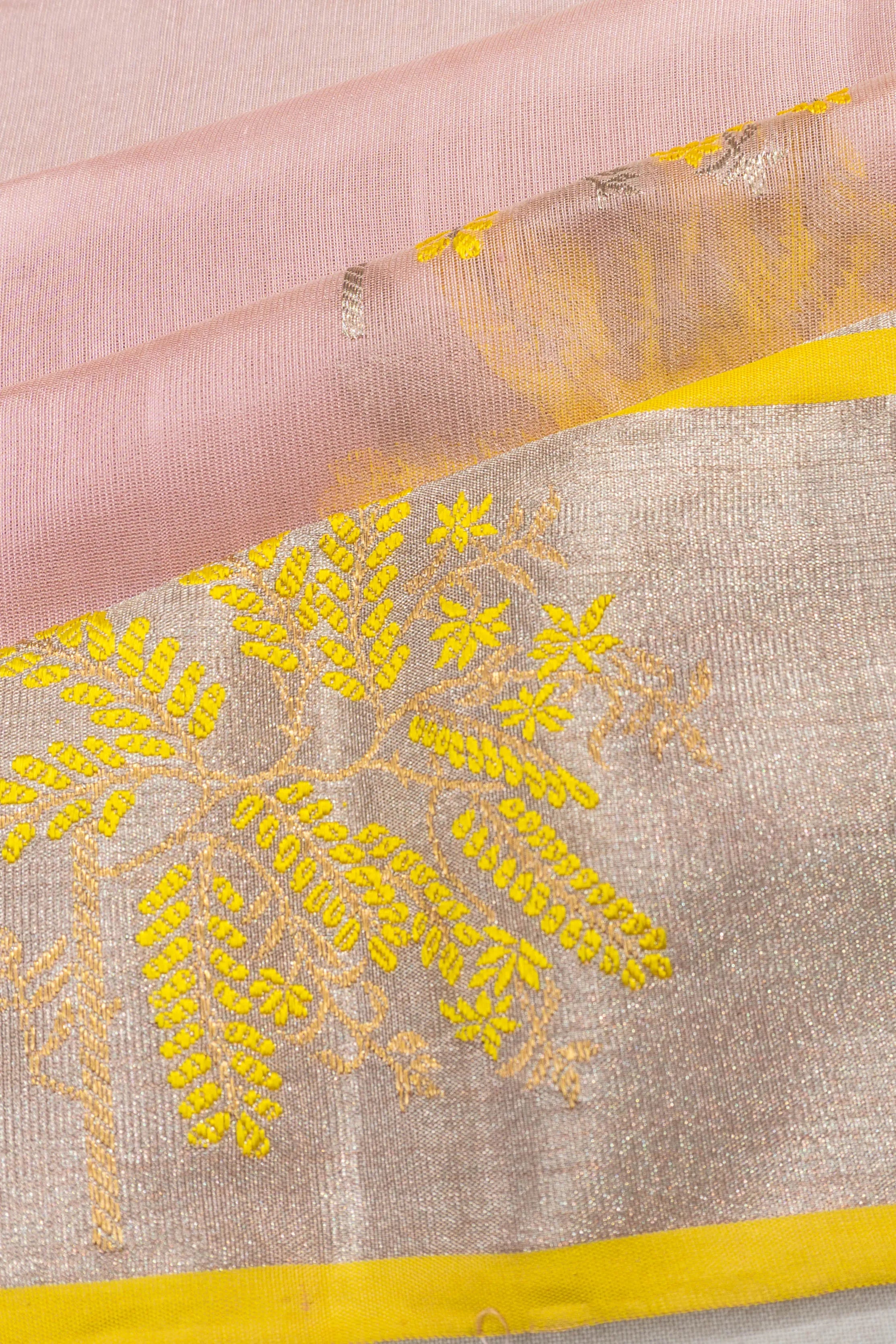 Chanderi Silk Butta Peach Saree