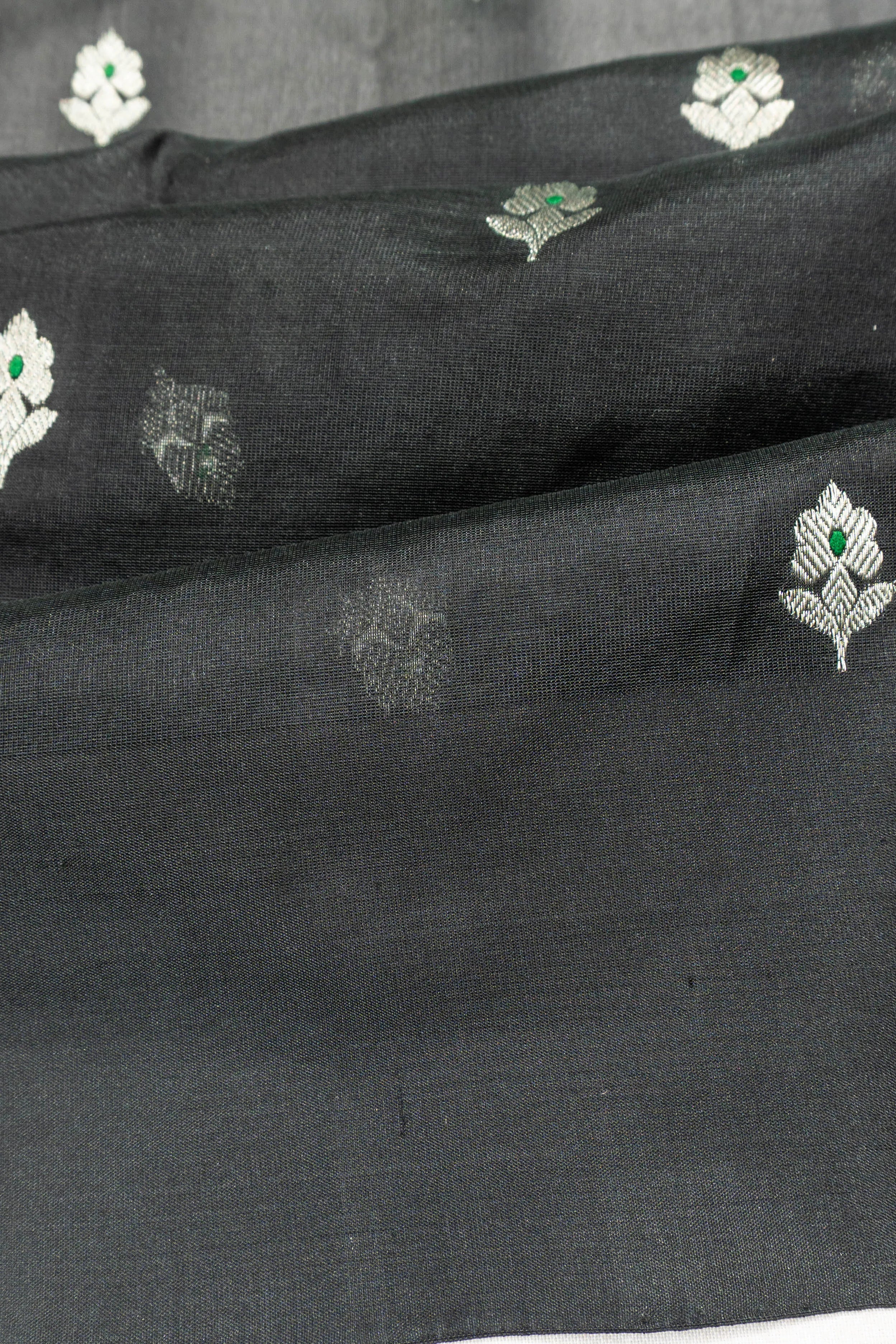 Chanderi Silk Butta Black Saree