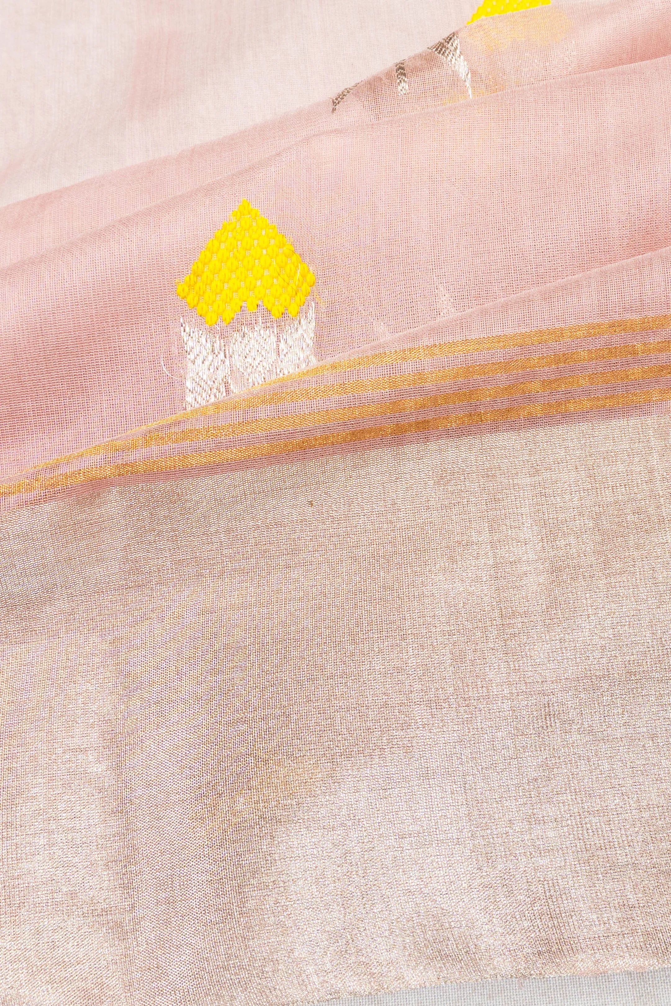 Chanderi Silk Butta Peach Saree