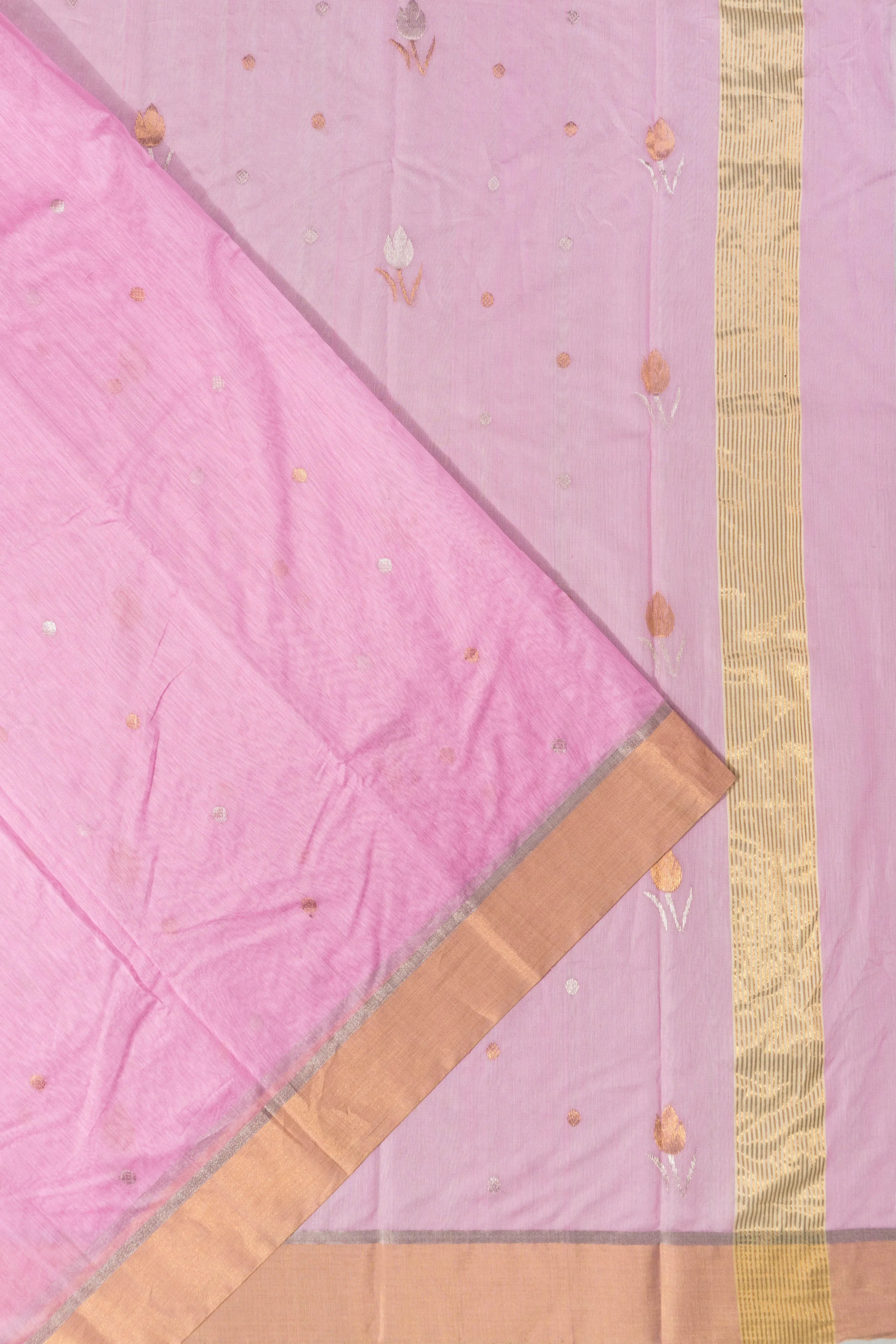 Chanderi Silk Butta Baby Pink Saree