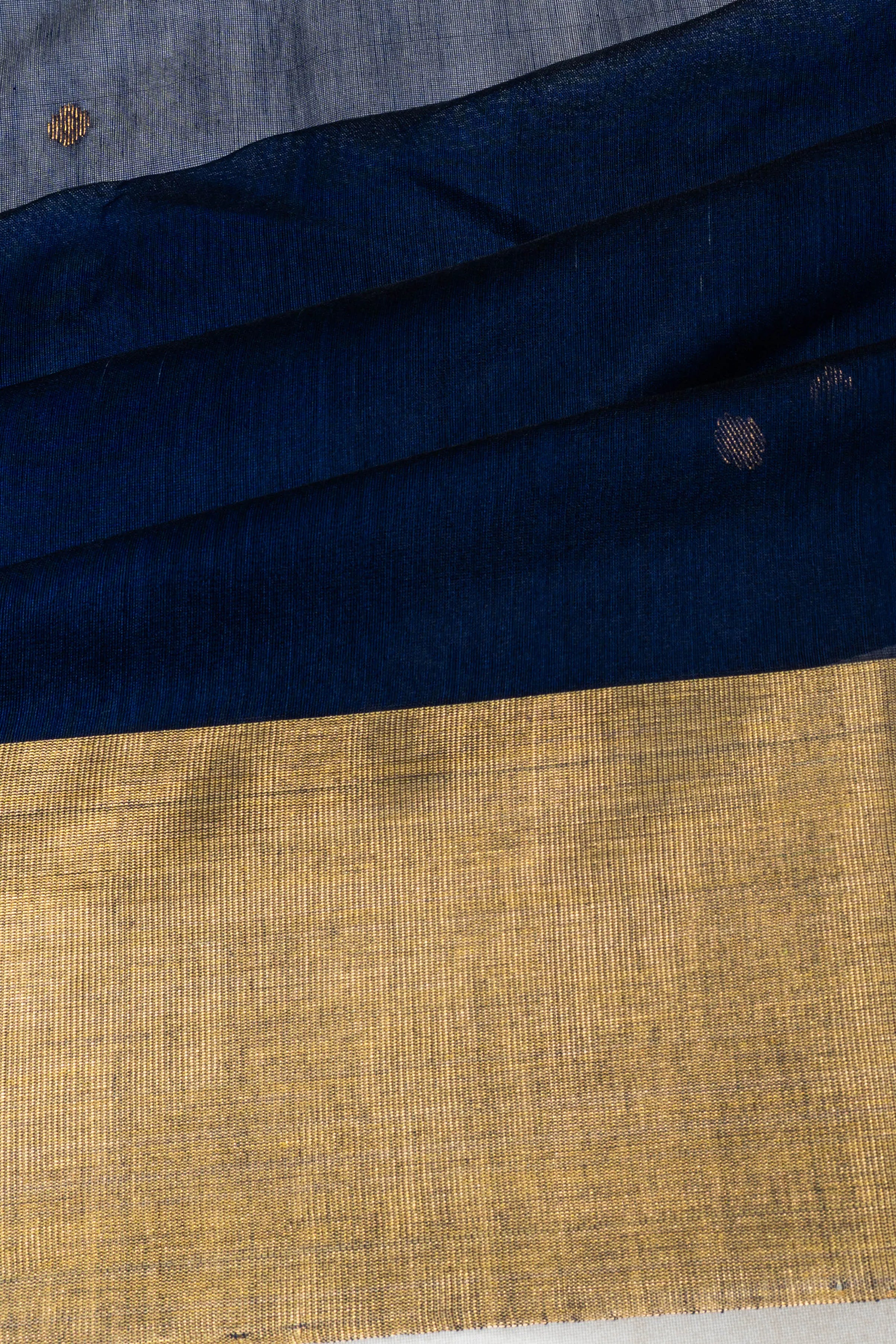 Chanderi Silk Butta Navy Blue Saree