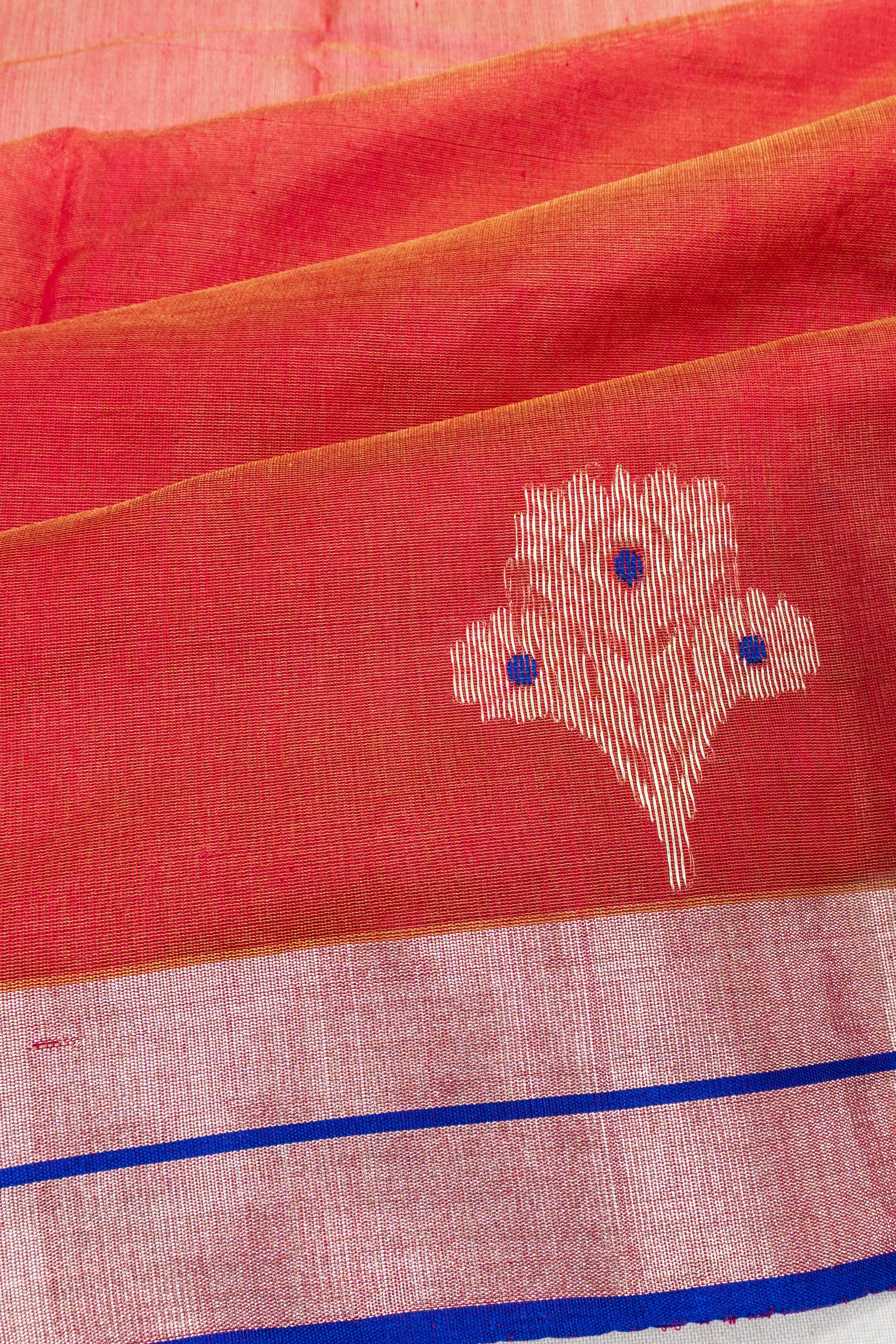 Chanderi Silk Butta Red Saree