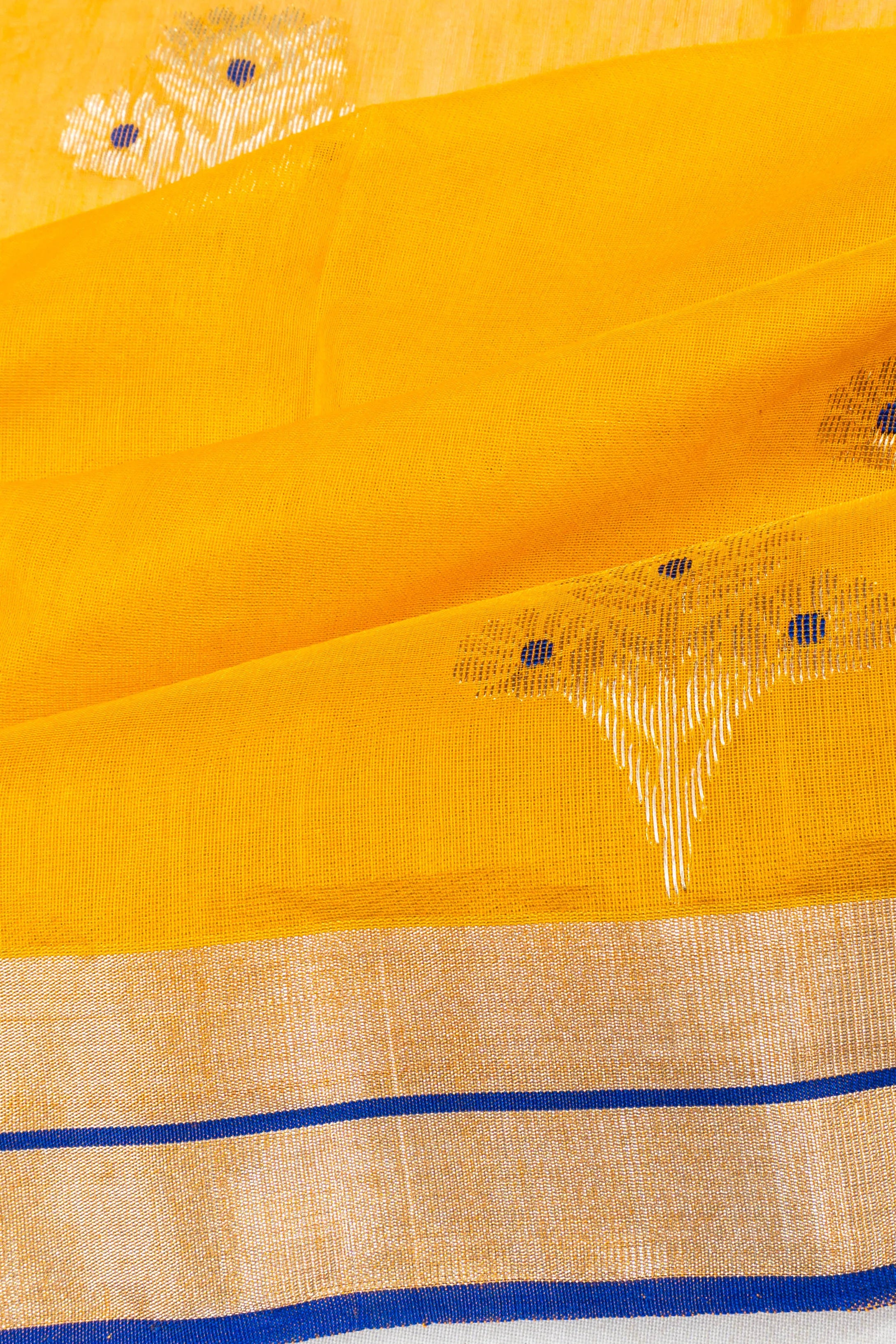 Chanderi Silk Butta Yellow Saree
