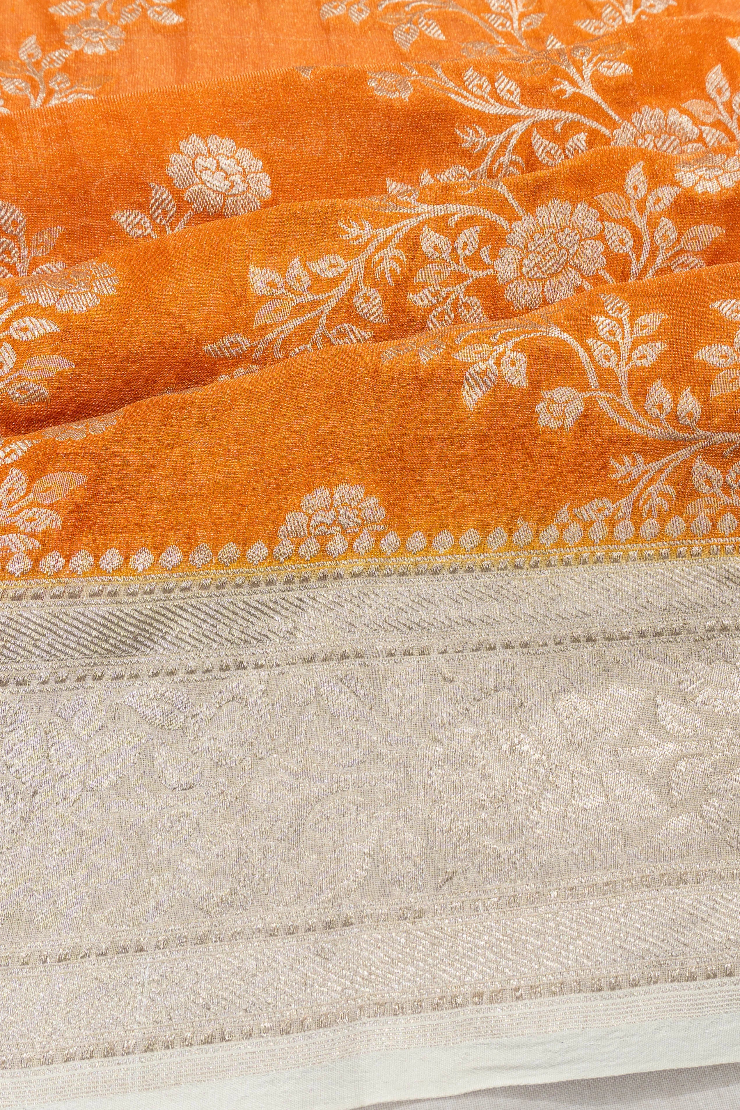 Banarasi Georgette Jaal Orange Saree