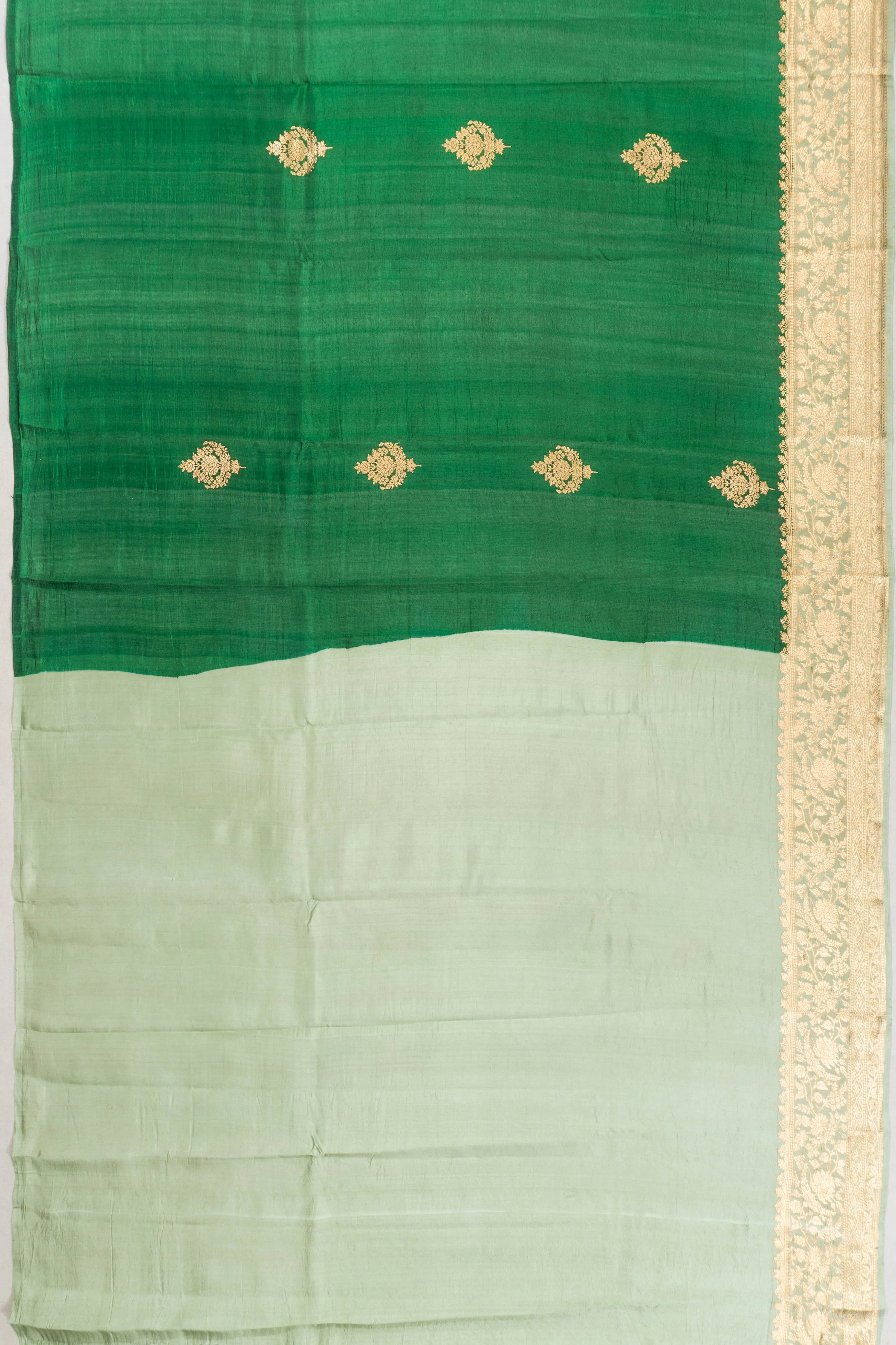 Banarasi Poona Silk Butta Dark Green Saree