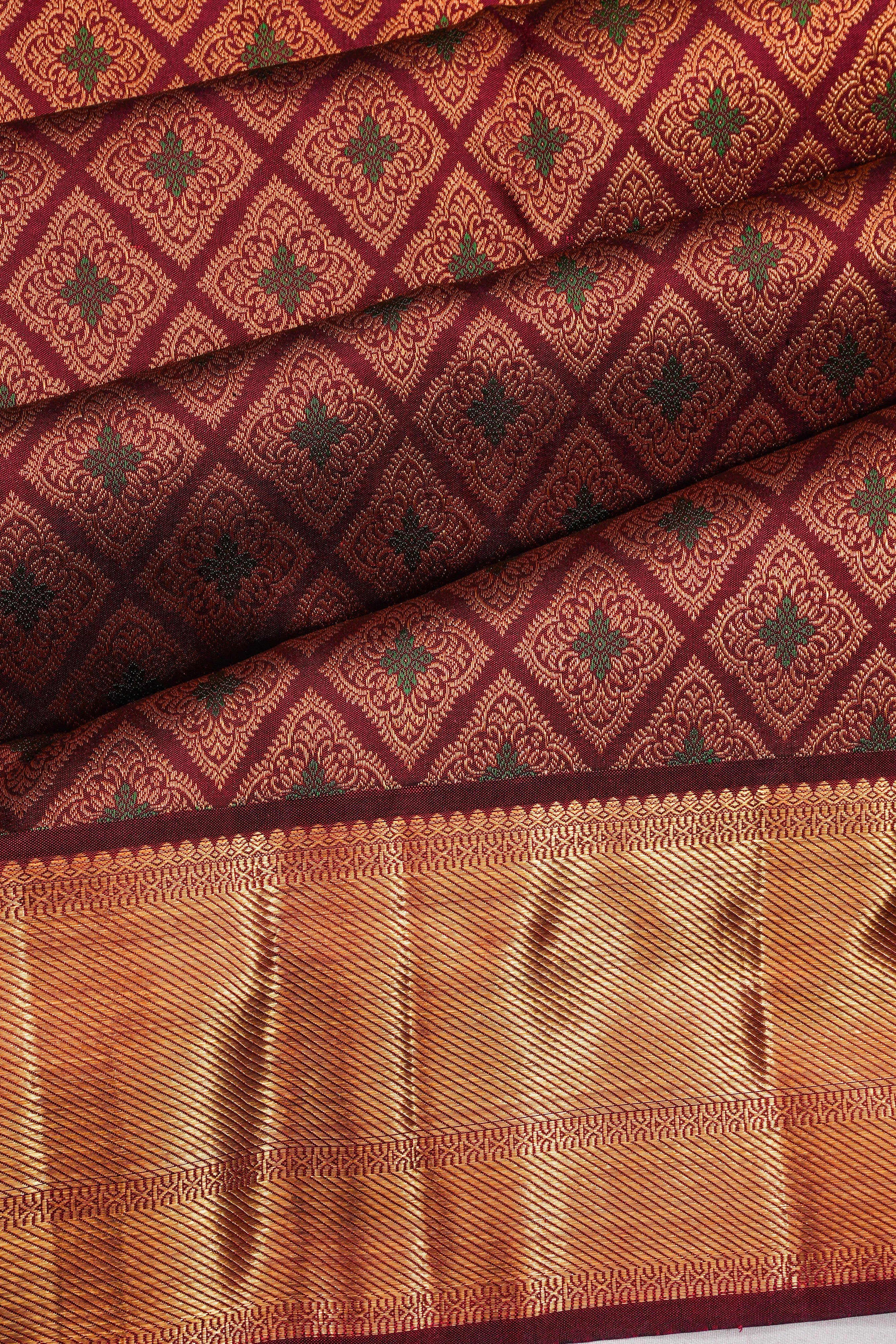 Taranga Kanchi Silk Brocade Maroon Saree