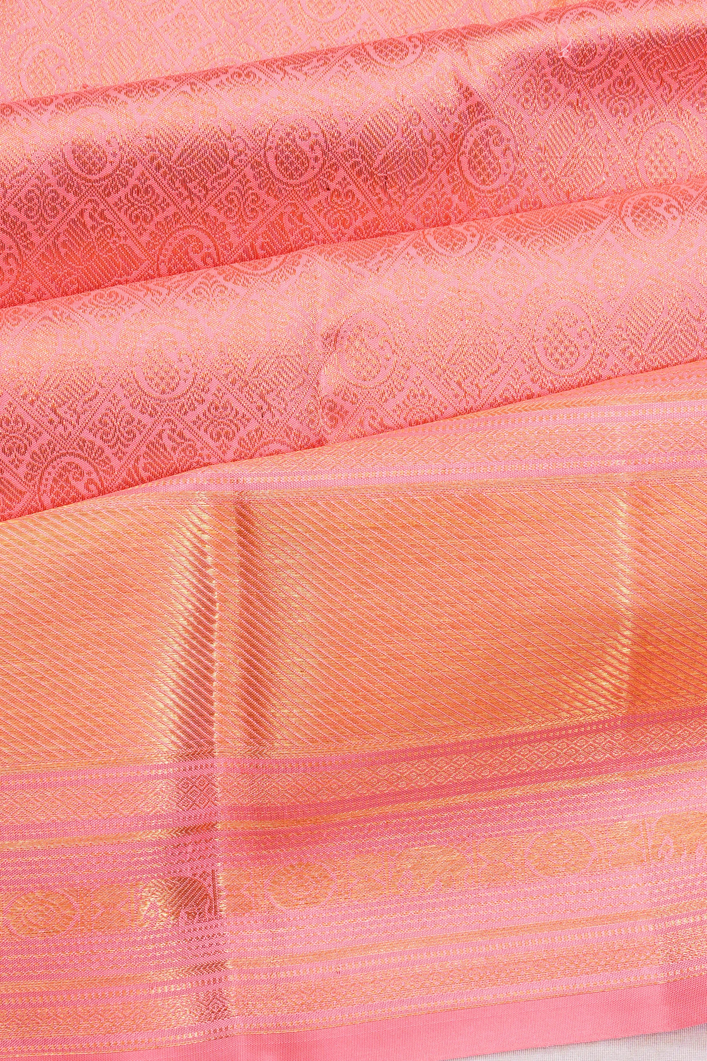 Taranga Kanchi Silk Brocade Pink Saree