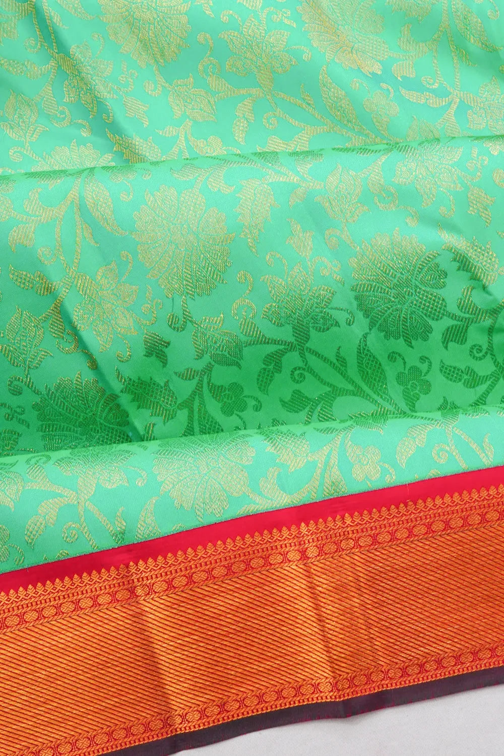 Taranga Kanchi Silk Brocade Sea Green Saree