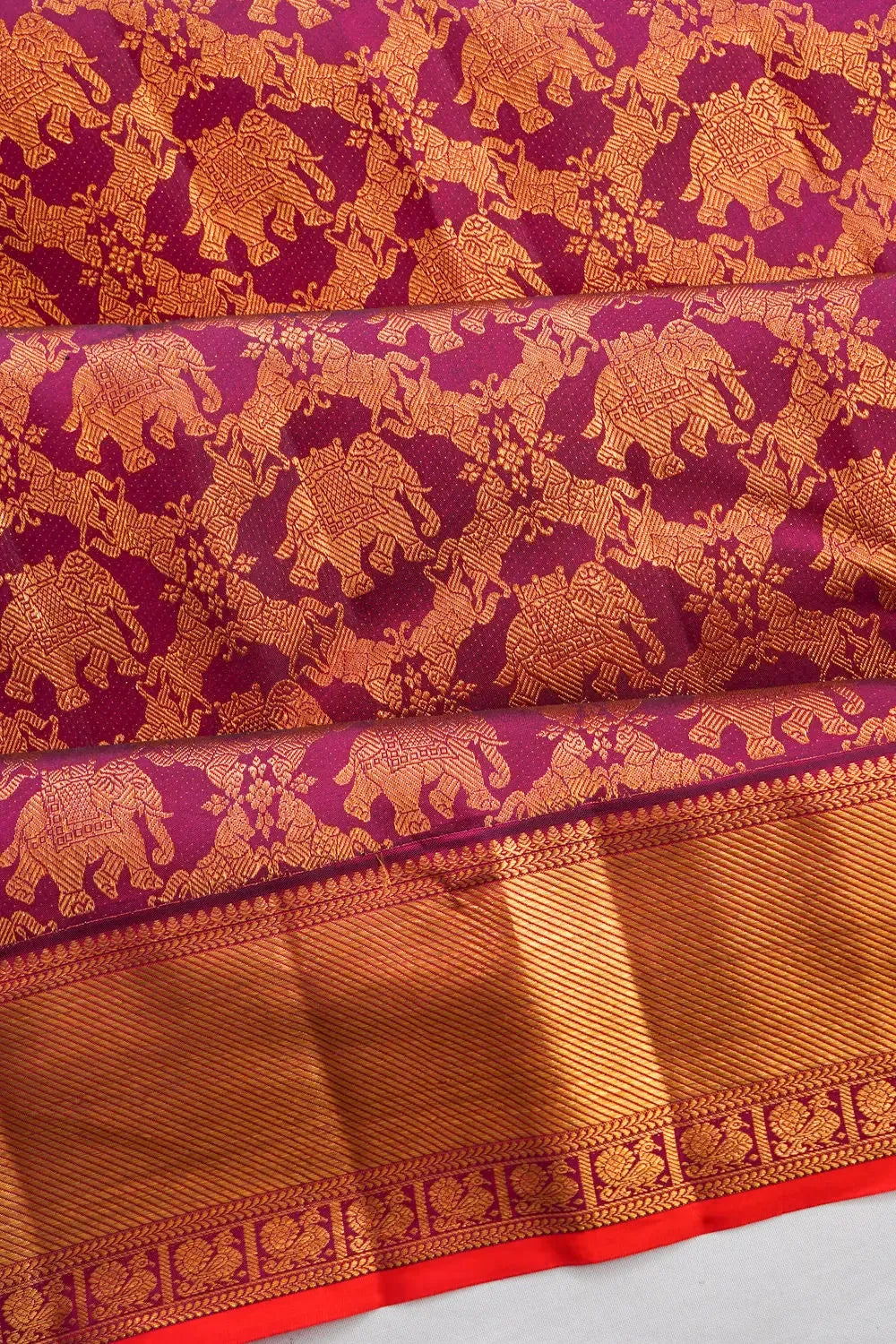 Taranga Kanchi Silk Tissue Brocade Purple Saree