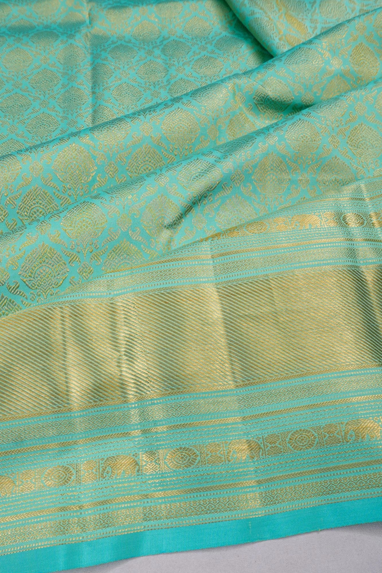 Taranga Kanchi Silk Brocade Sky Blue Saree