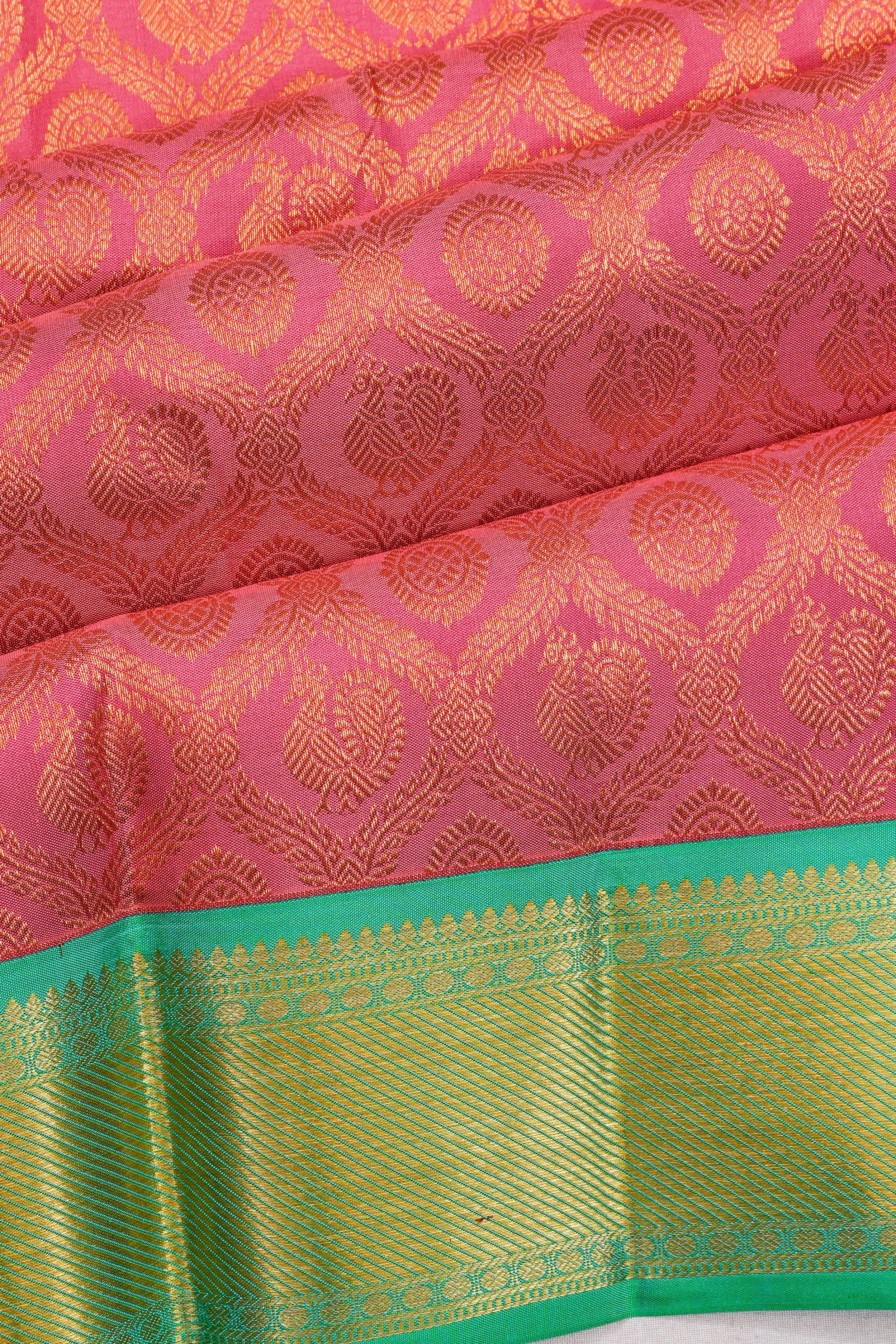 Taranga Kanchi Silk Brocade Pink Saree