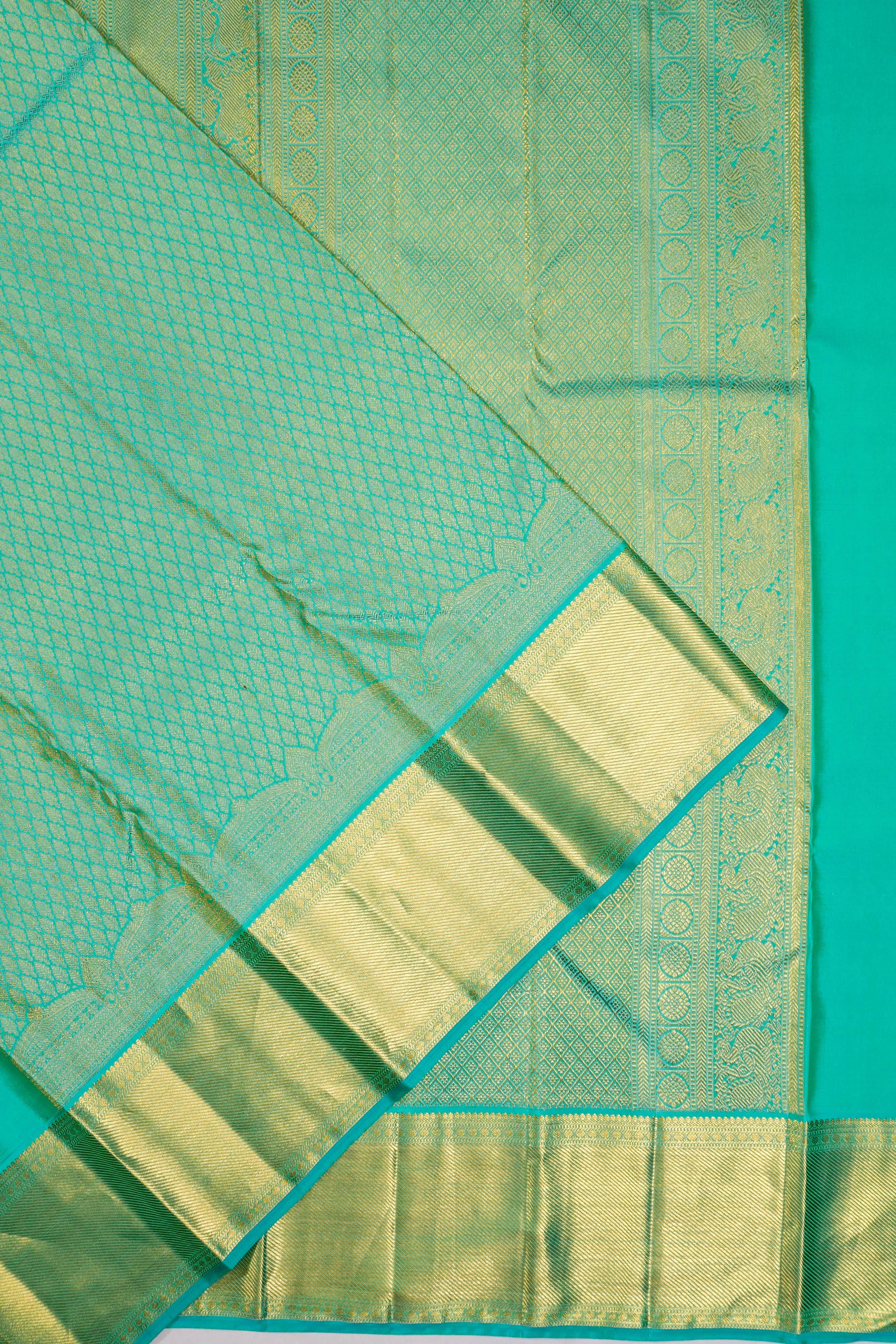 Taranga Kanchi Silk Brocade Sea Green Saree