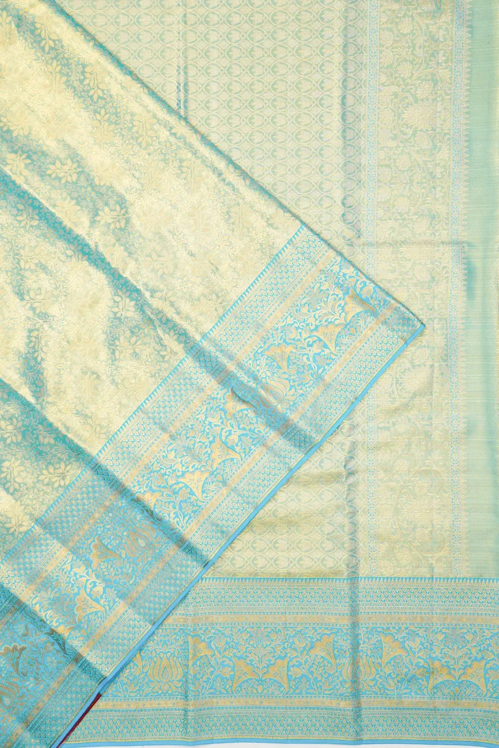Taranga Kanchi Silk Tissue Brocade Sky Blue Saree