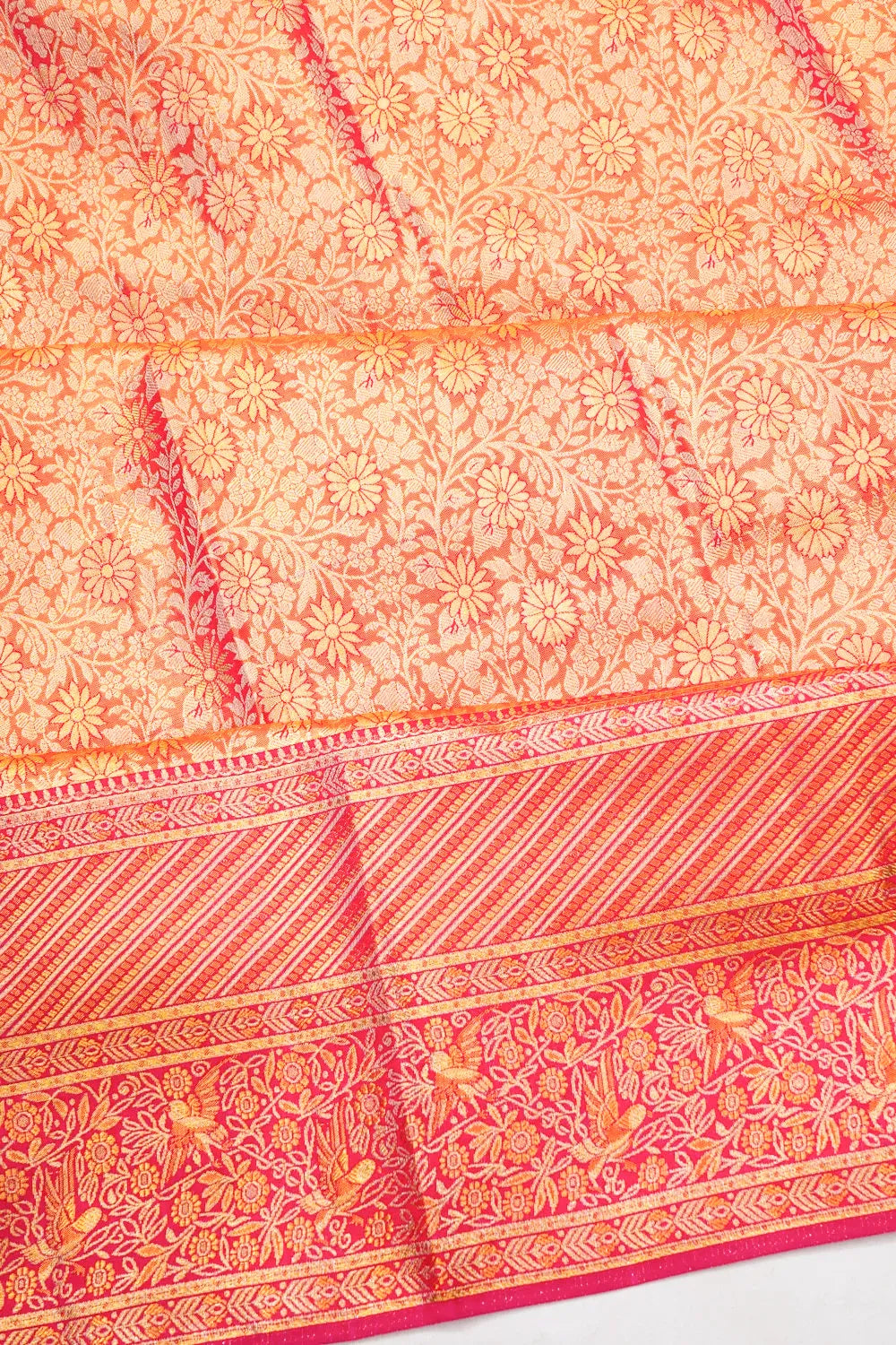 Taranga Kanchi Silk Tissue Brocade Rani Pink Saree