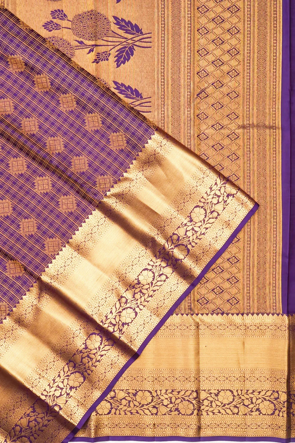 Taranga Kanchi Silk Brocade Violet Saree