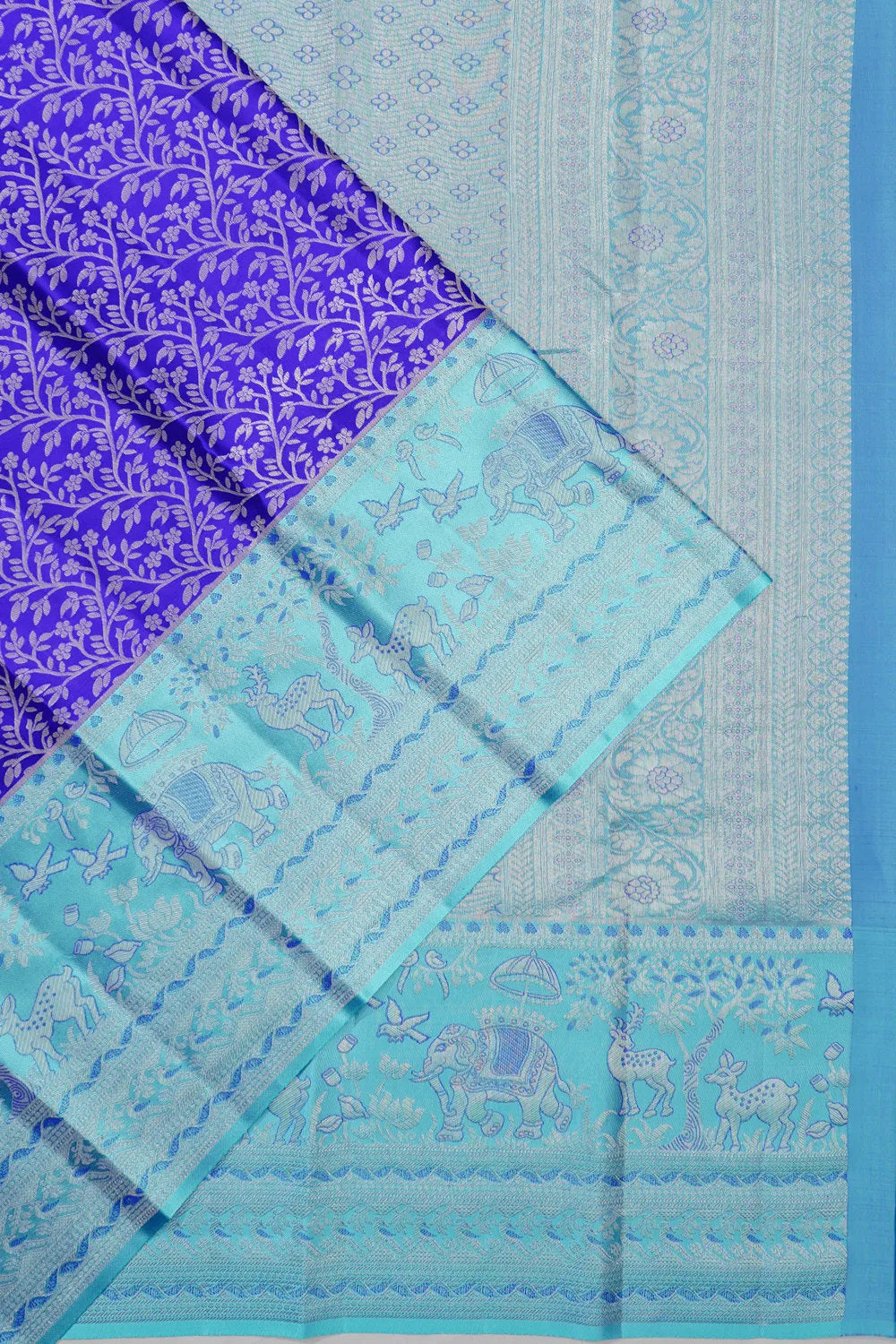 Taranga Kanchi Silk Brocade Royal Blue Saree