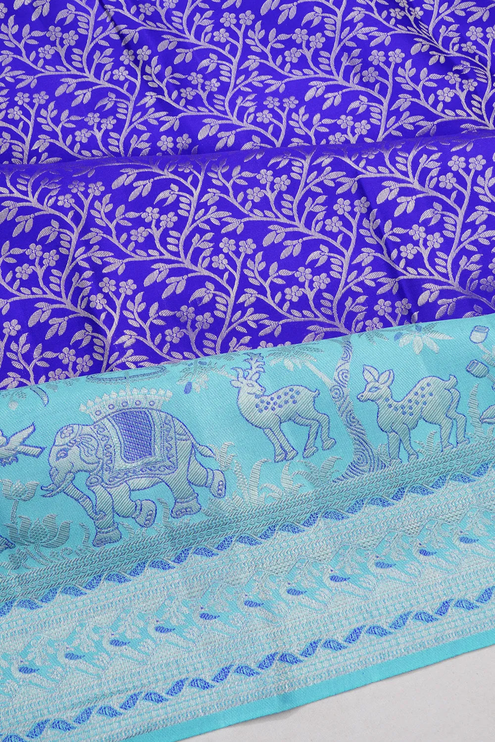 Taranga Kanchi Silk Brocade Royal Blue Saree