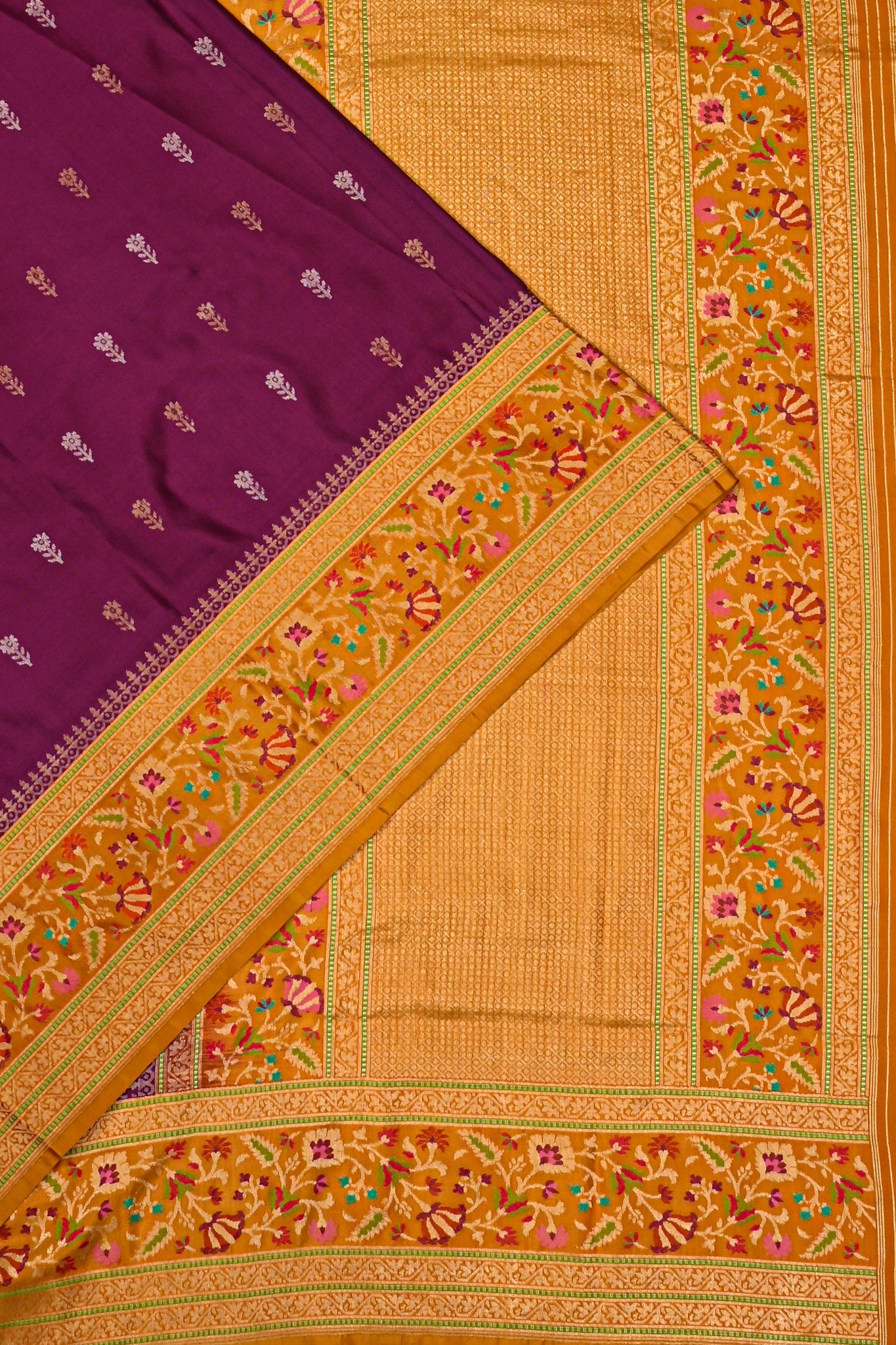 Banarasi Silk Butta Purple Saree