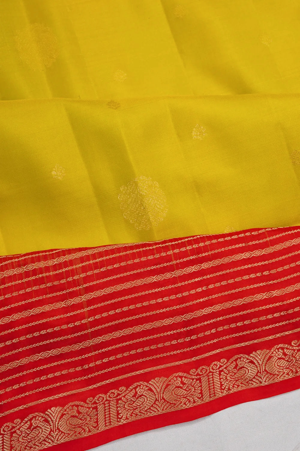 Coimbatore Silk Butta Yellow Saree