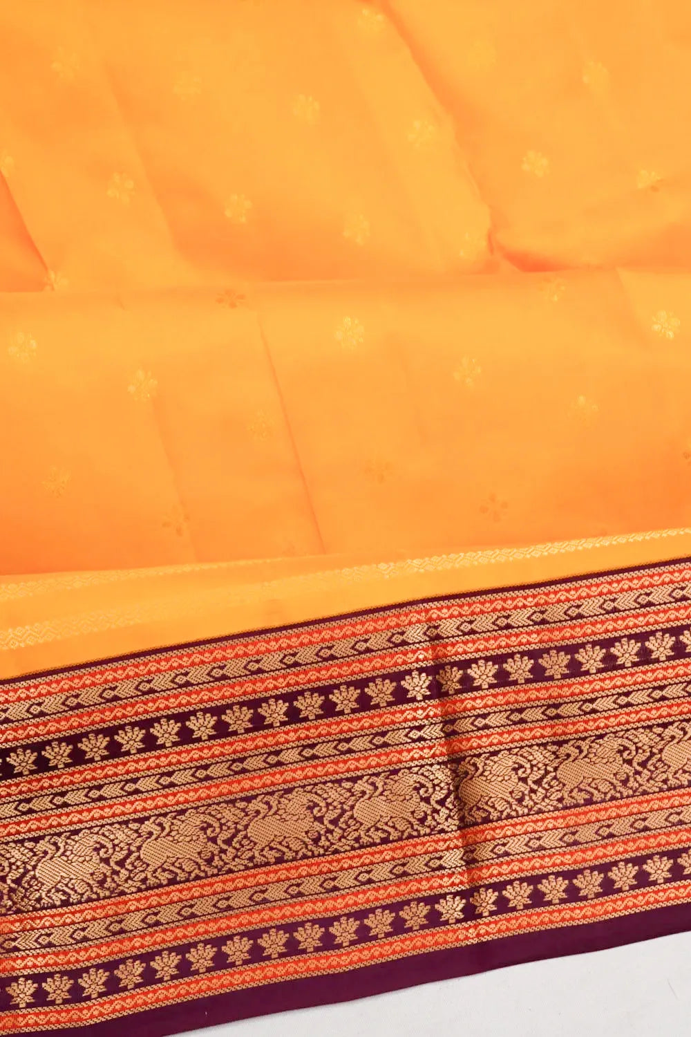 Taranga Kanchi Silk Brocade Mustard Yellow Saree