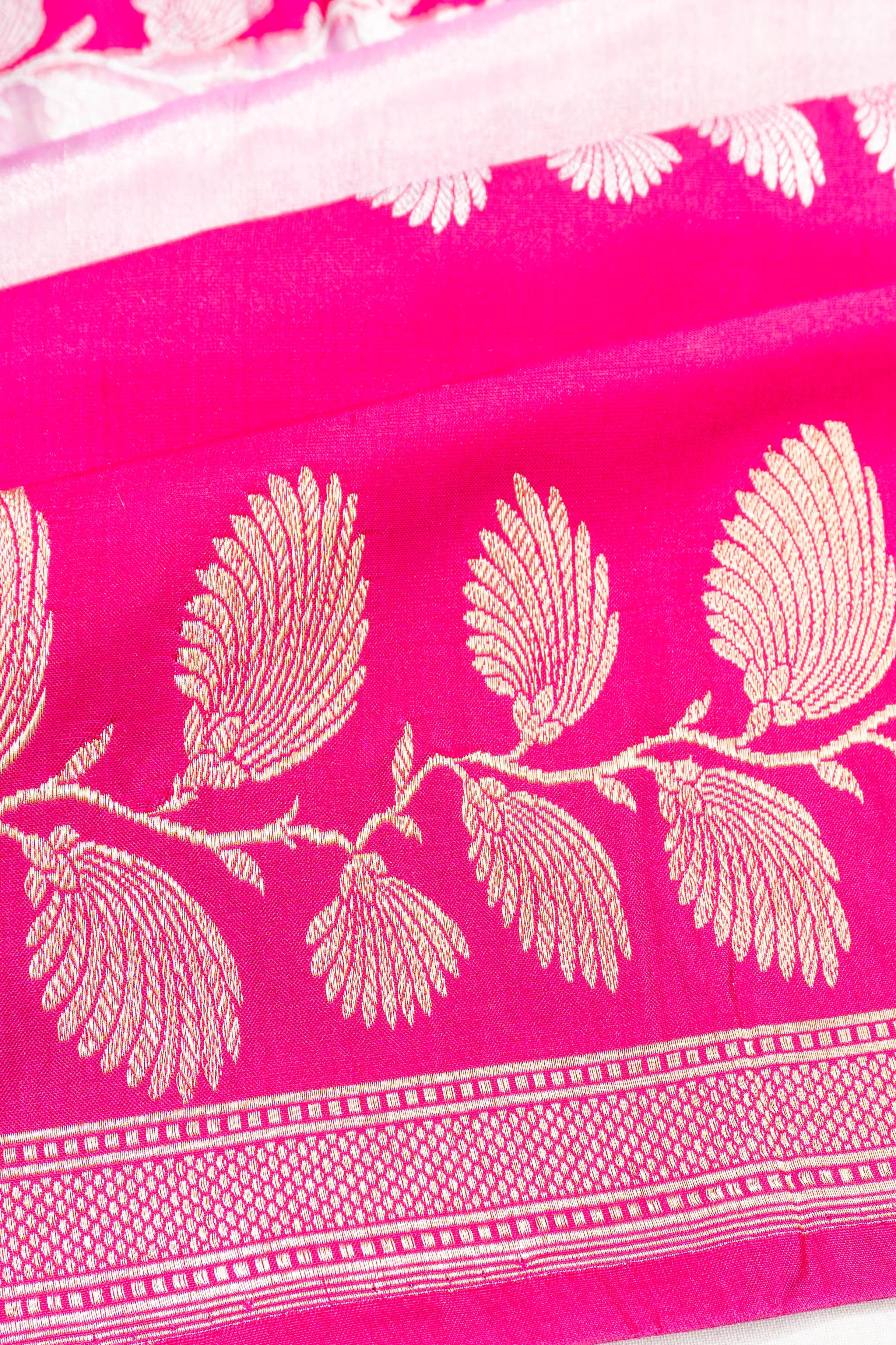 Banarasi Silk Tissue Half And Half Lavender Saree