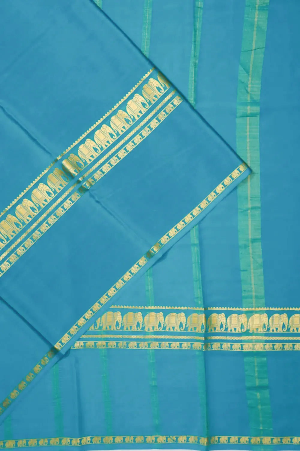 Mysore Silk Plain Sky Blue Saree