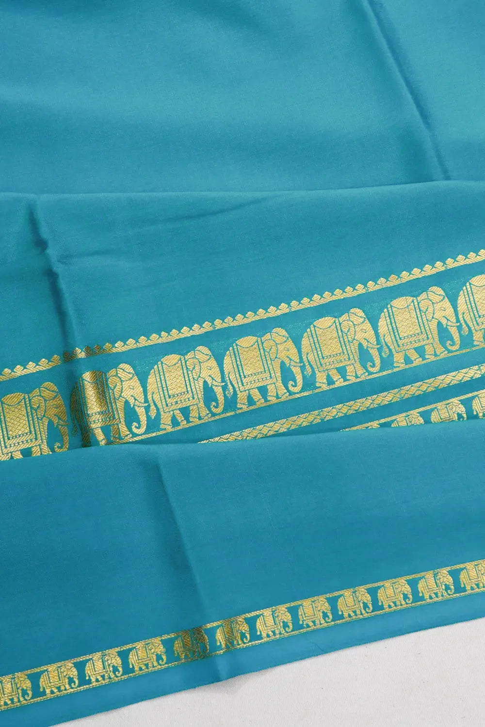 Mysore Silk Plain Sky Blue Saree