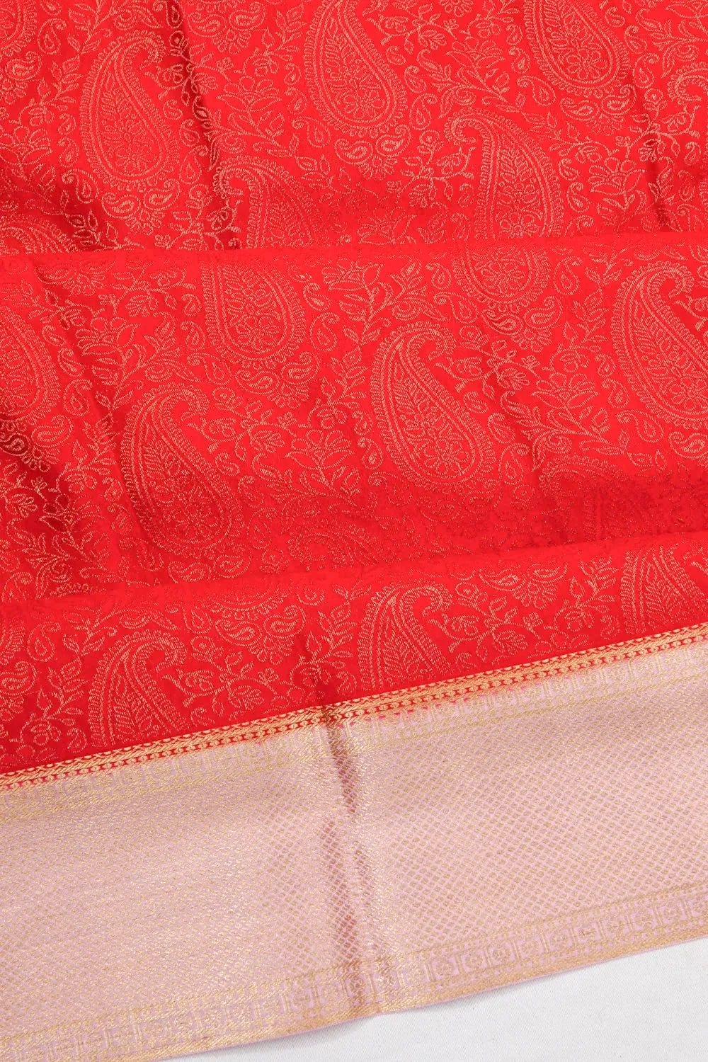 Mysore Silk Brocade Red Saree
