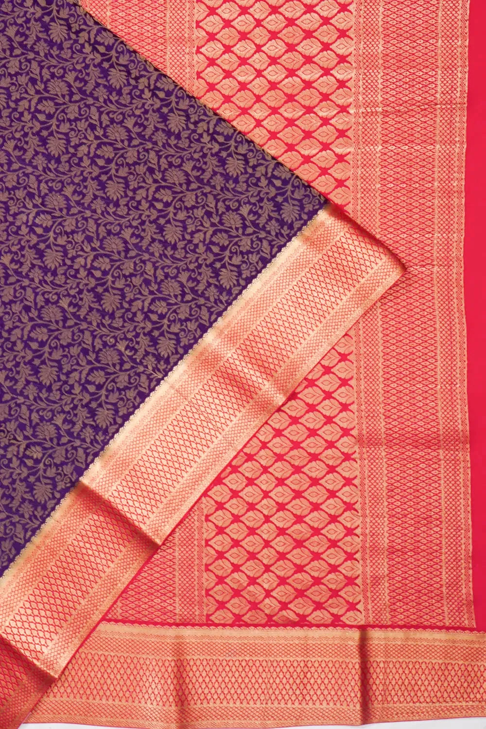 Mysore Silk Brocade Violet Saree