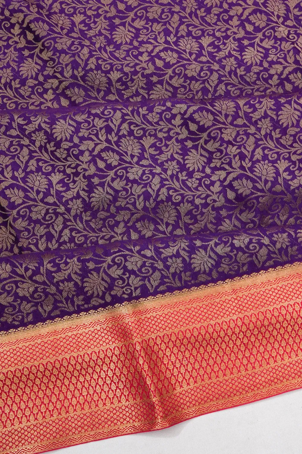 Mysore Silk Brocade Violet Saree