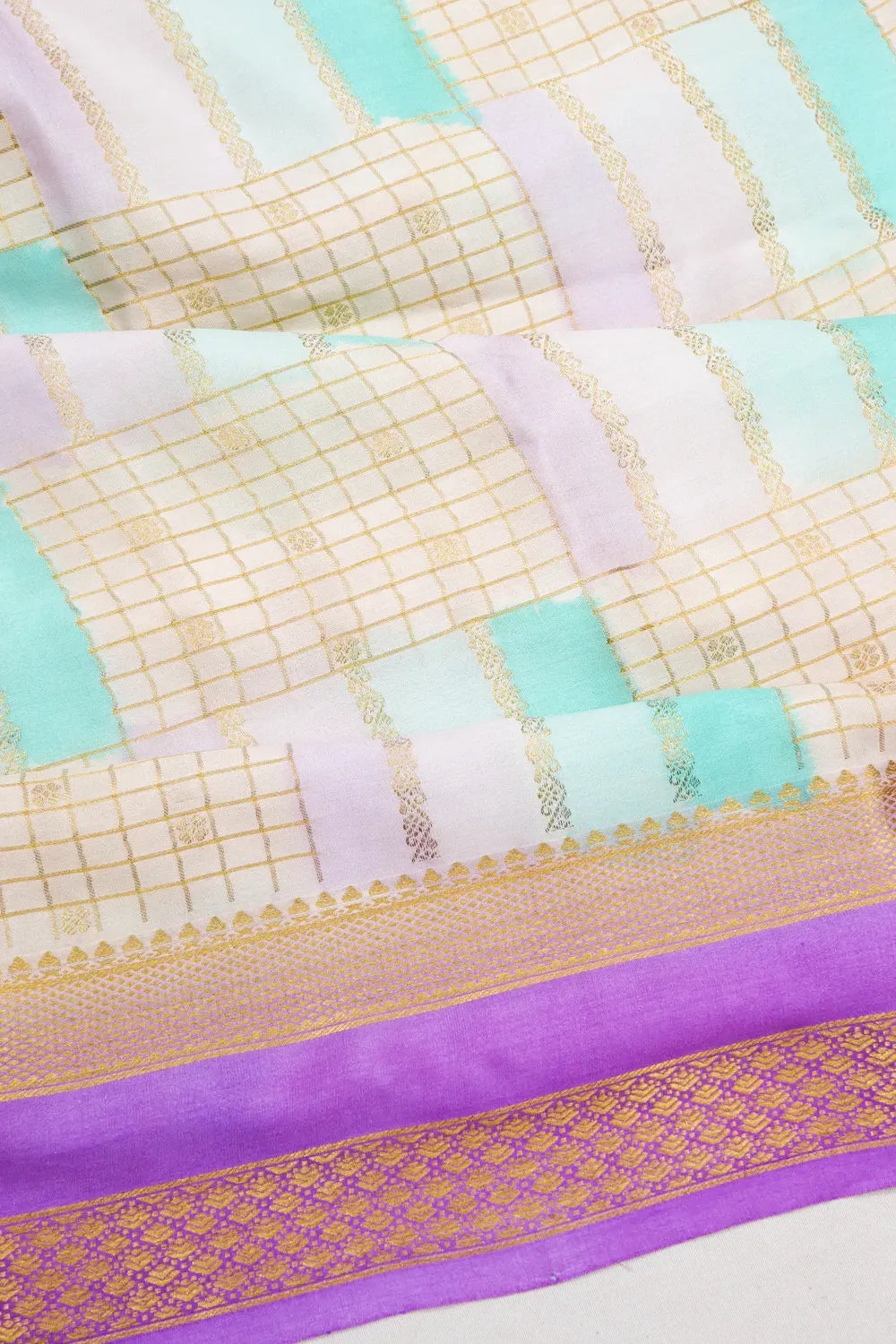 Mysore Silk Brocade Multicolour Saree