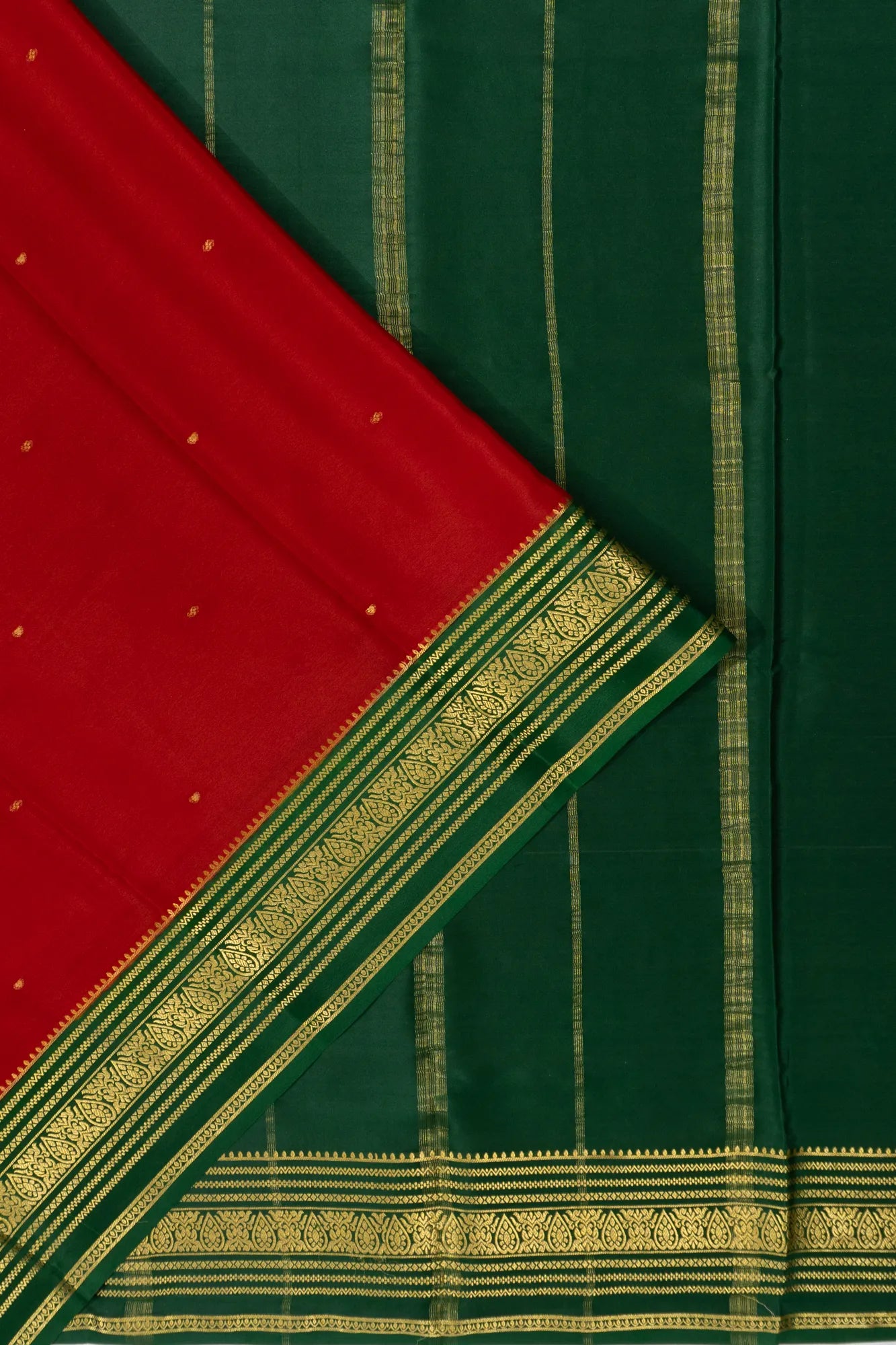 Mysore Silk Butta Red Saree