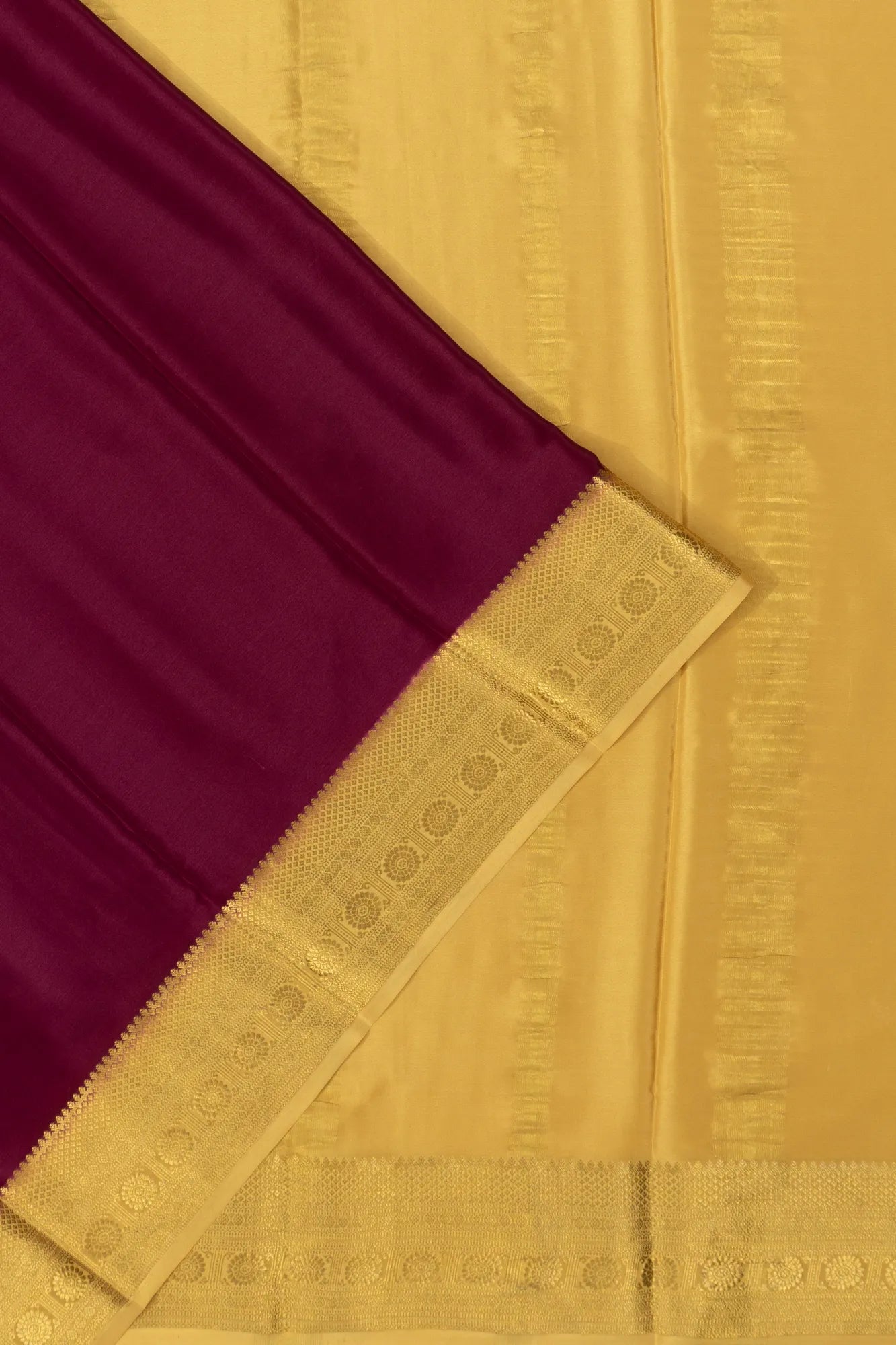 Mysore Silk Plain Maroon Saree
