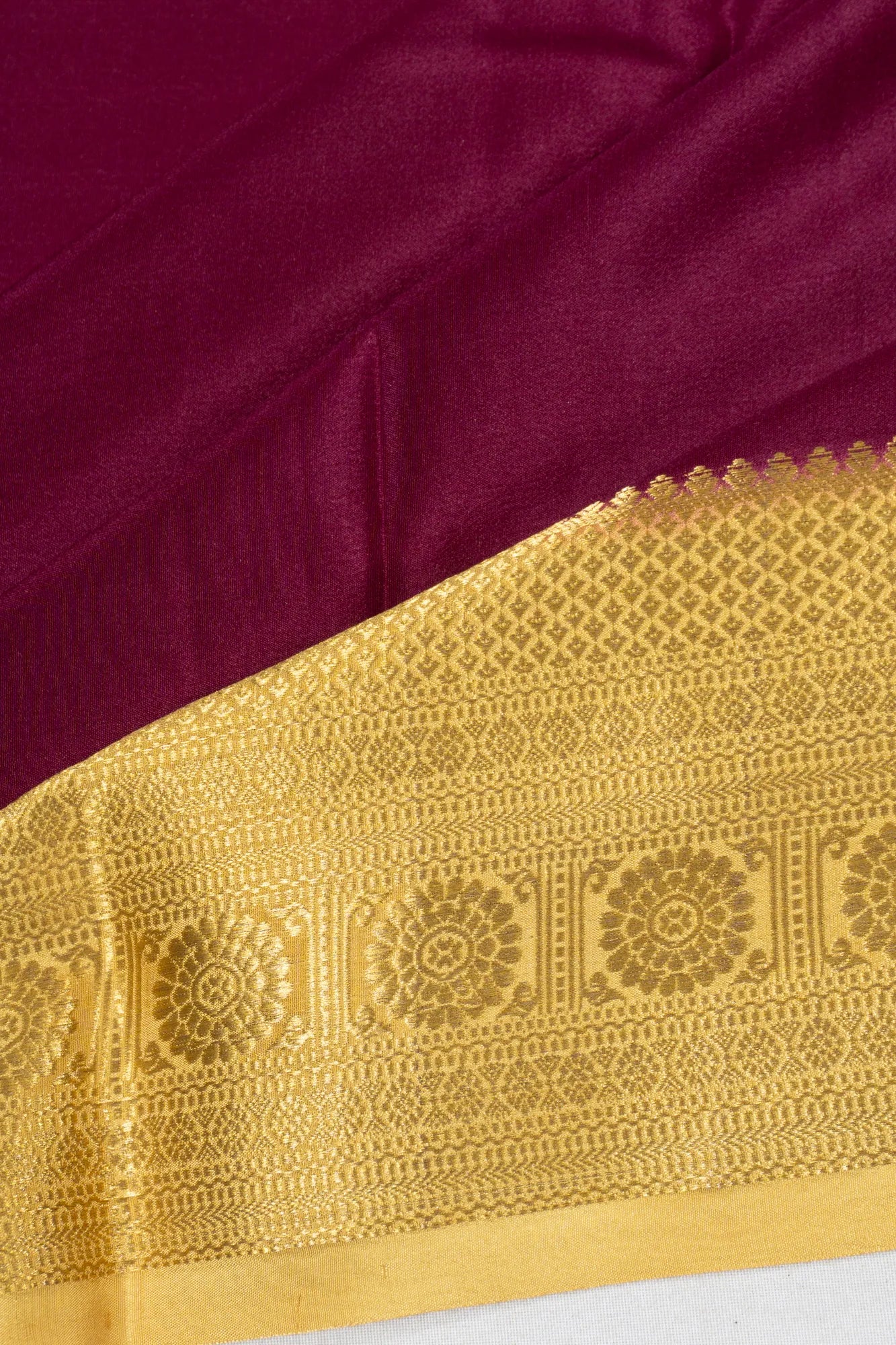 Mysore Silk Plain Maroon Saree