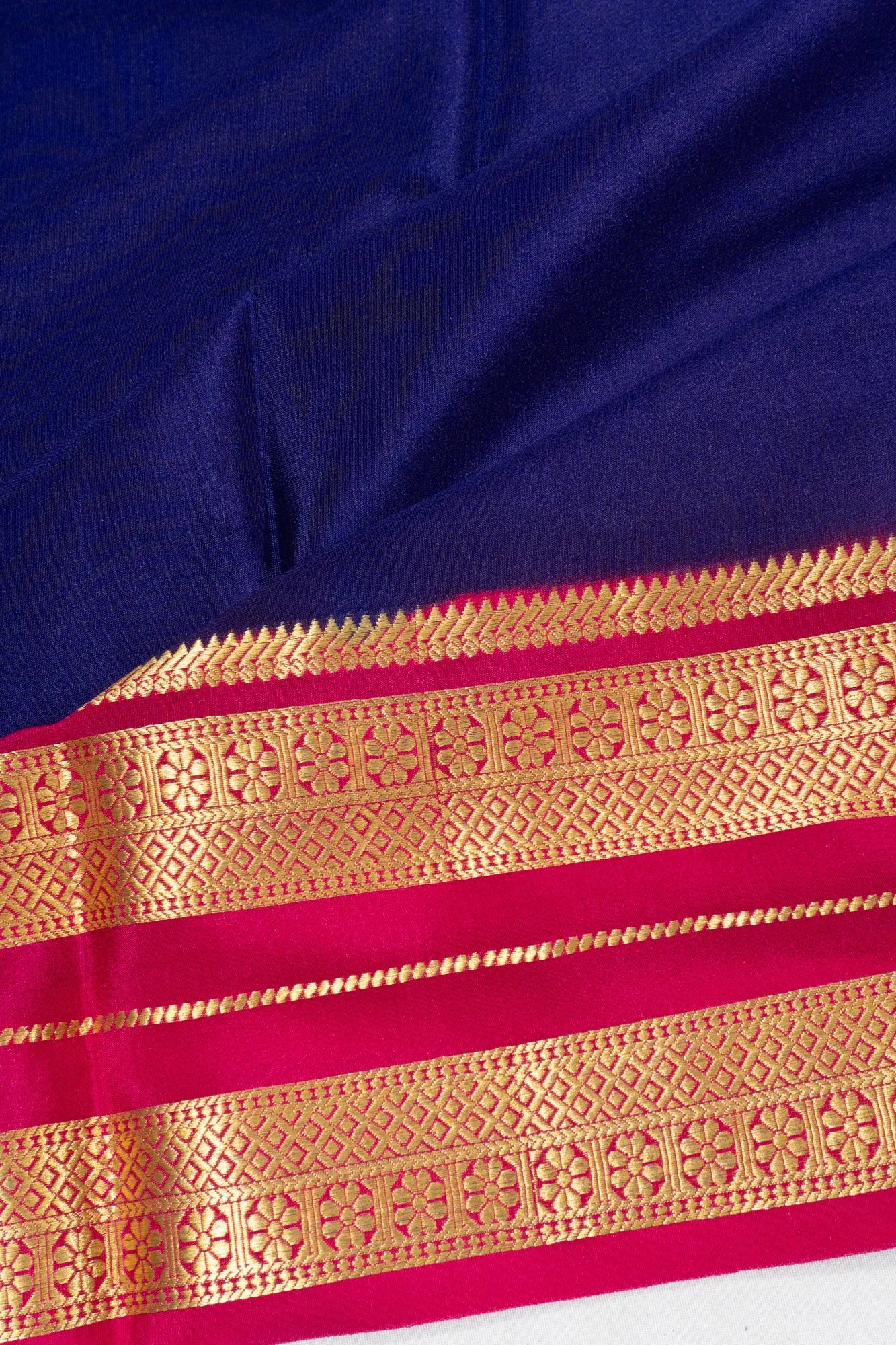 Mysore Silk Plain Blue Saree