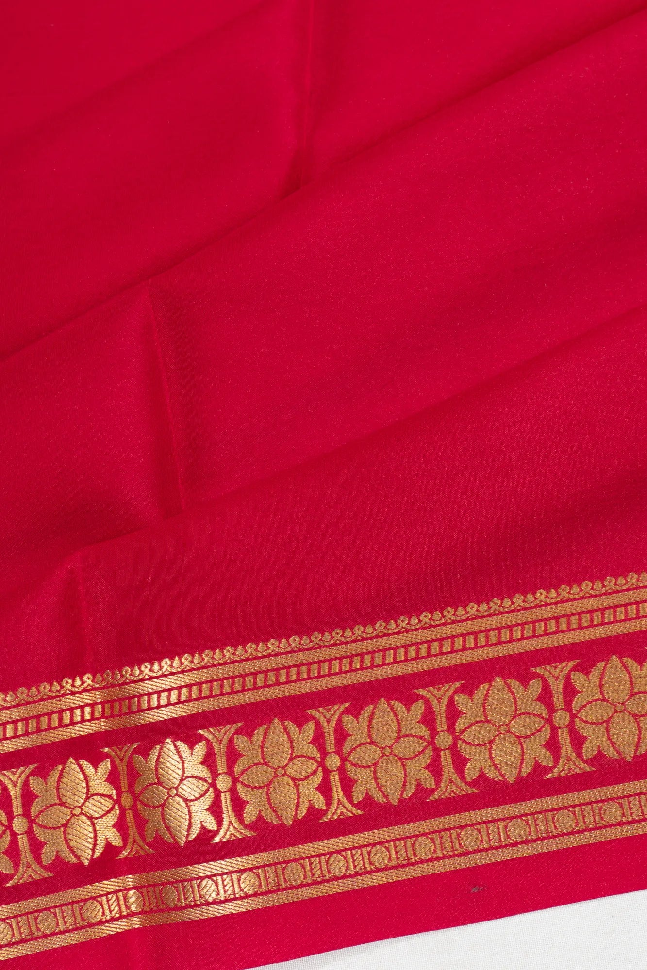 Mysore Silk Plain Red Saree