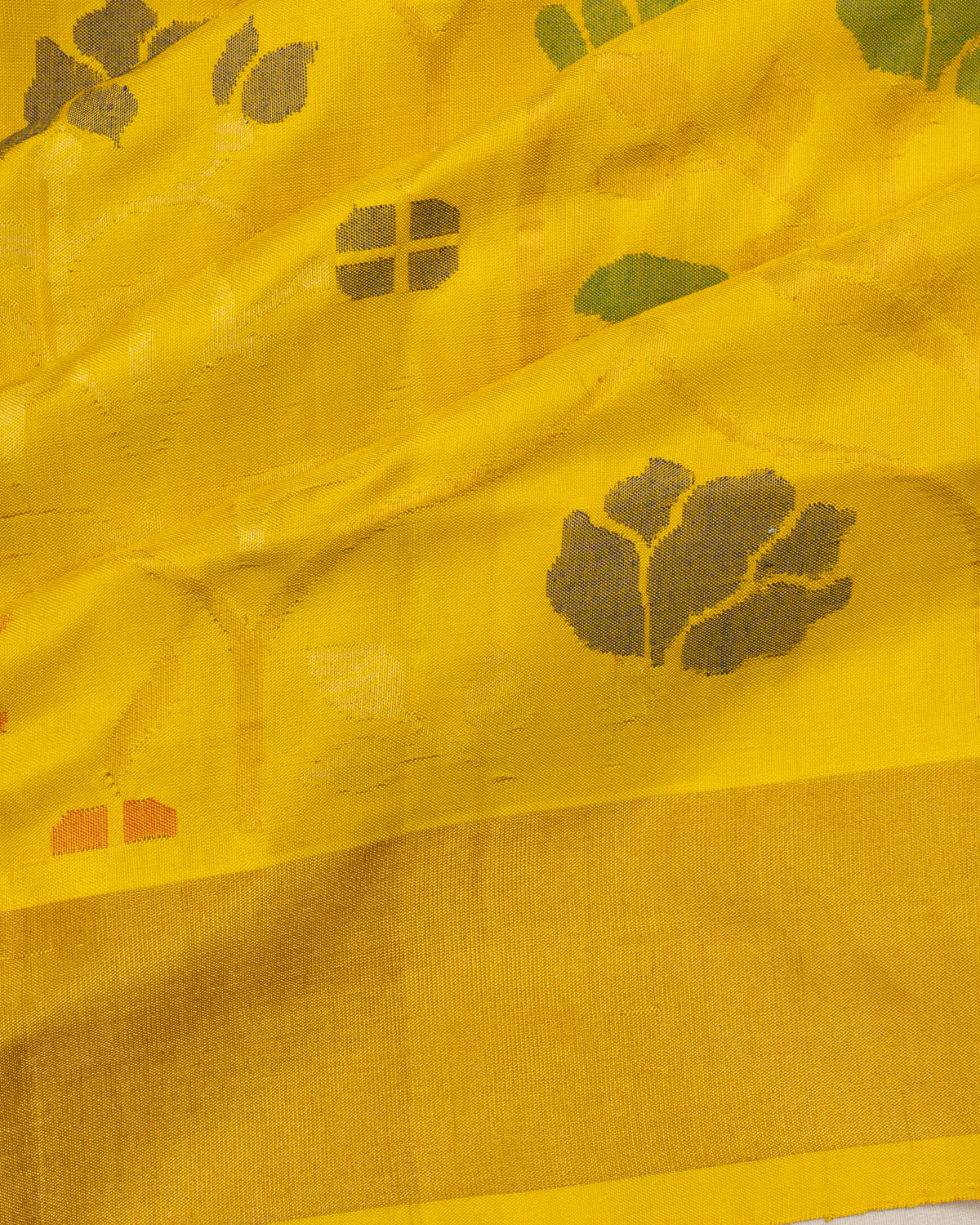Uppada Silk All Over Jamdani Jaal Yellow Saree
