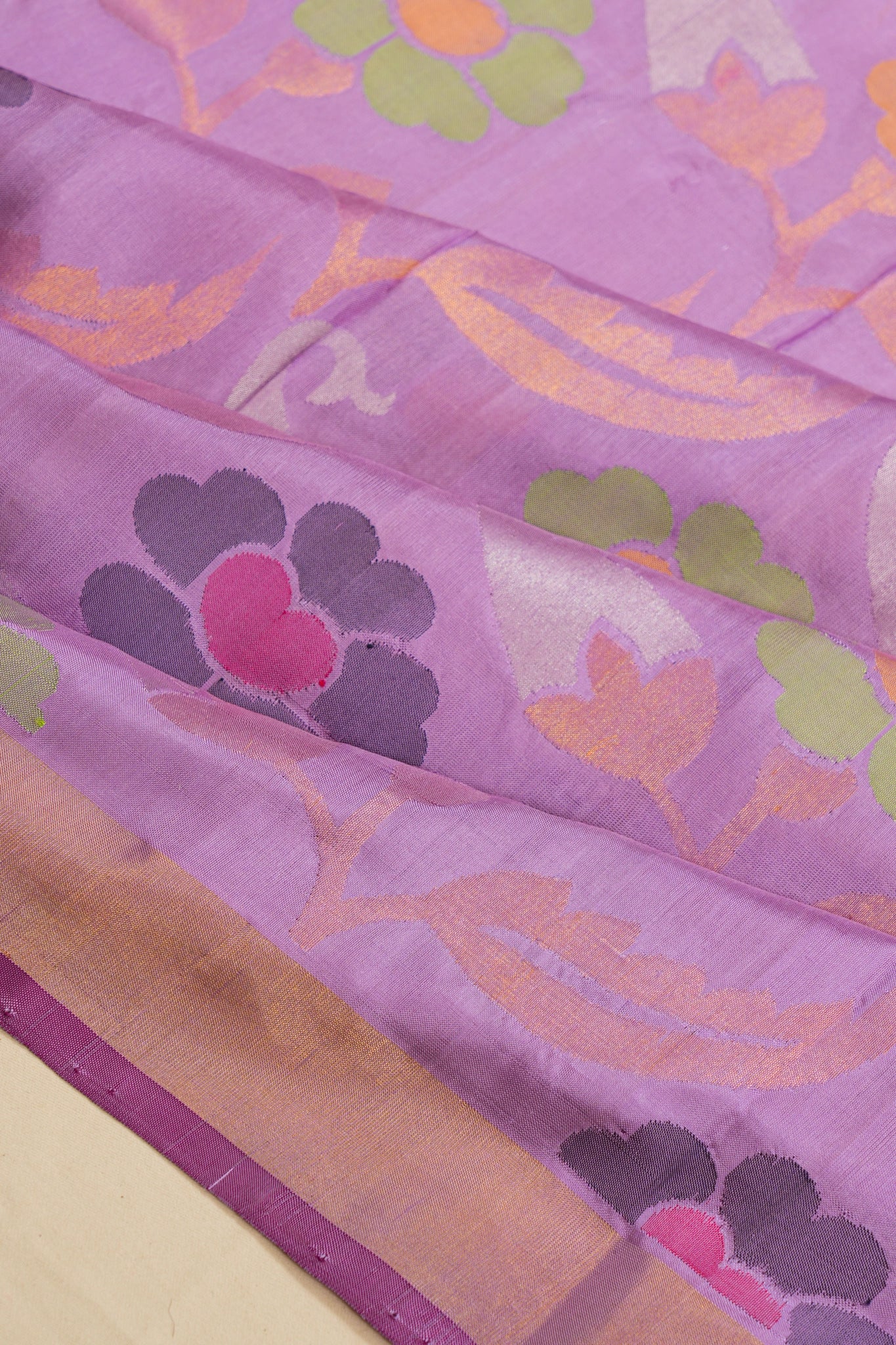 Uppada Silk Jaal Lavender Saree