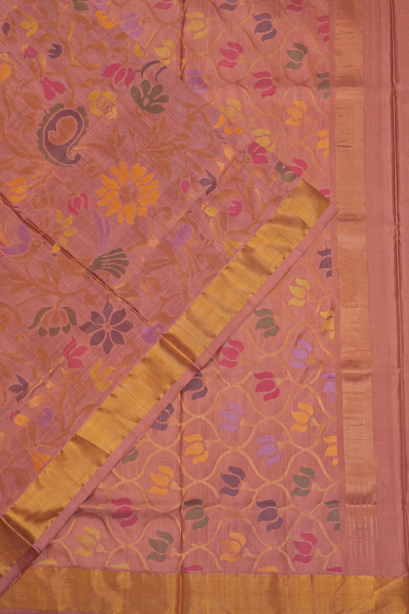 Uppada Silk Jaal Pink Saree