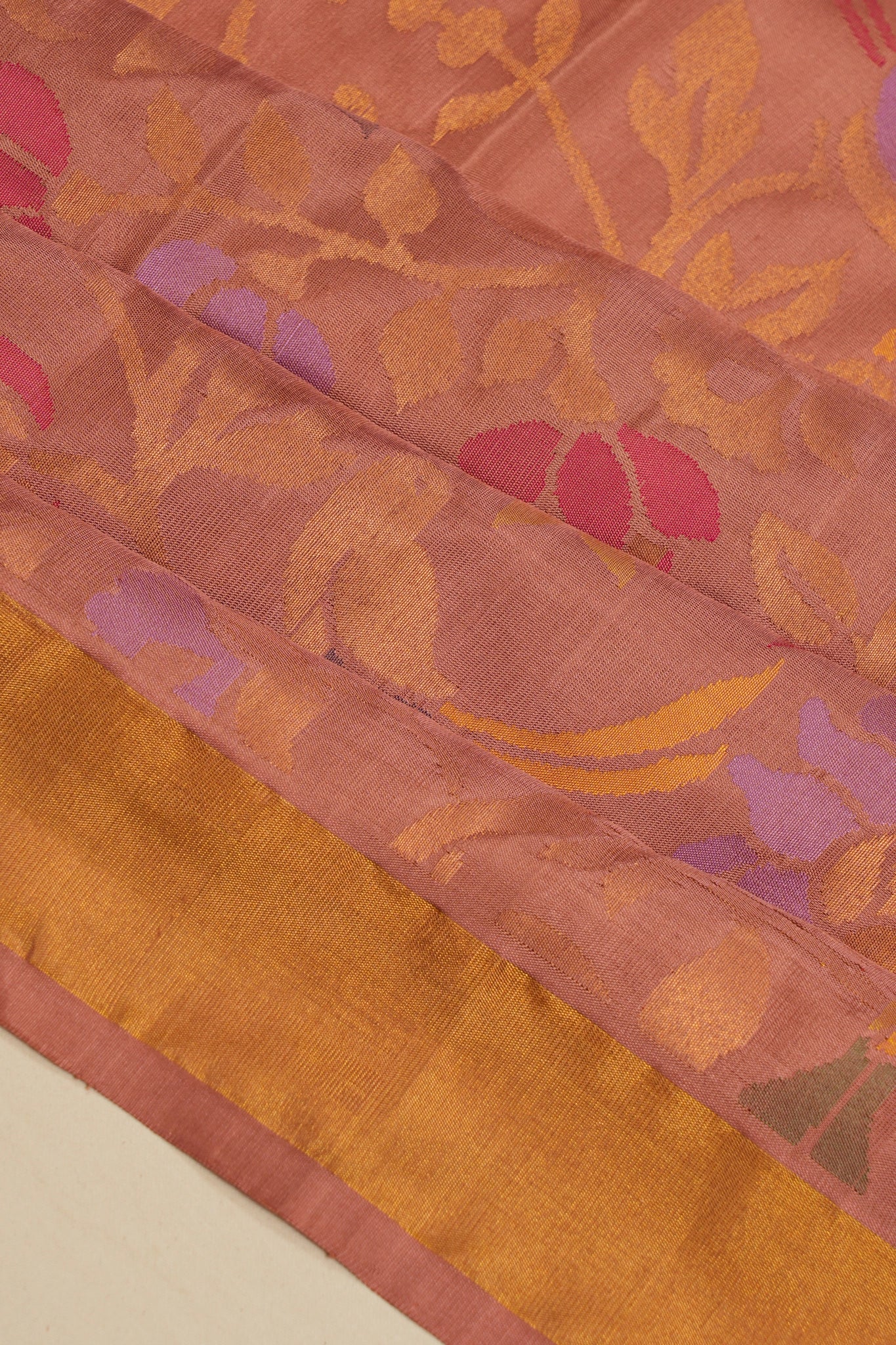 Uppada Silk Jaal Pink Saree