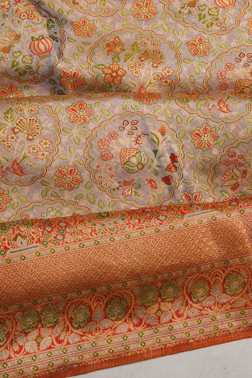 Taranga Kanchi Silk Tissue Brocade Lilac Saree