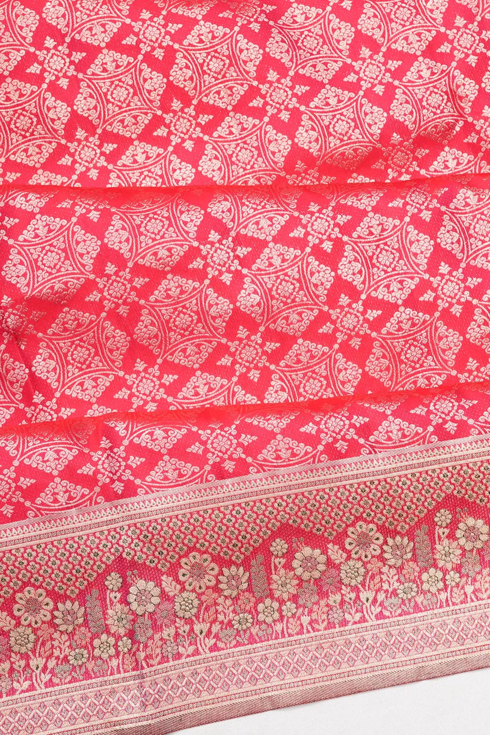Kanchipuram Silk Brocade Pink Saree
