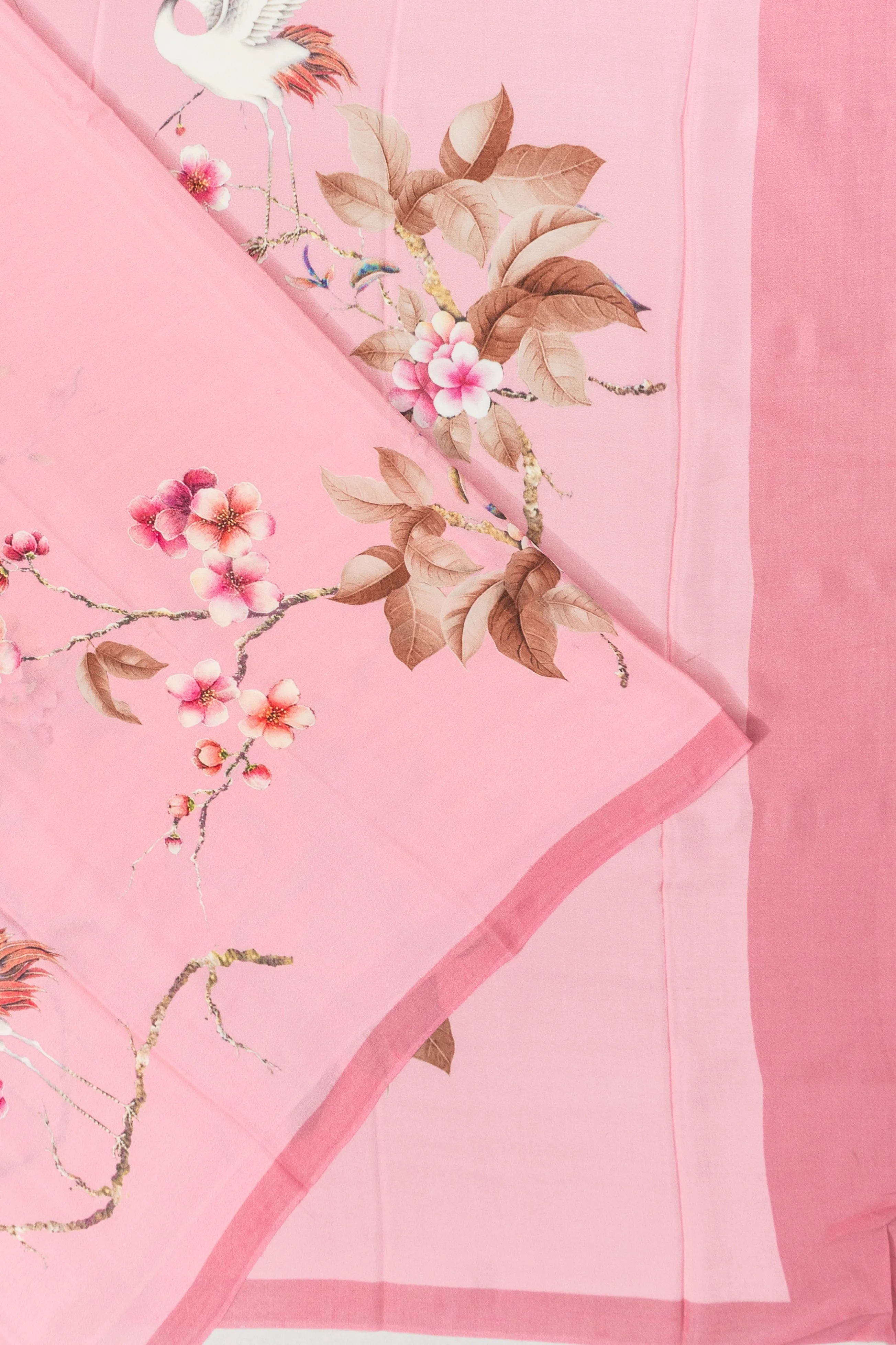 Crepe Printed Baby Pink Saree