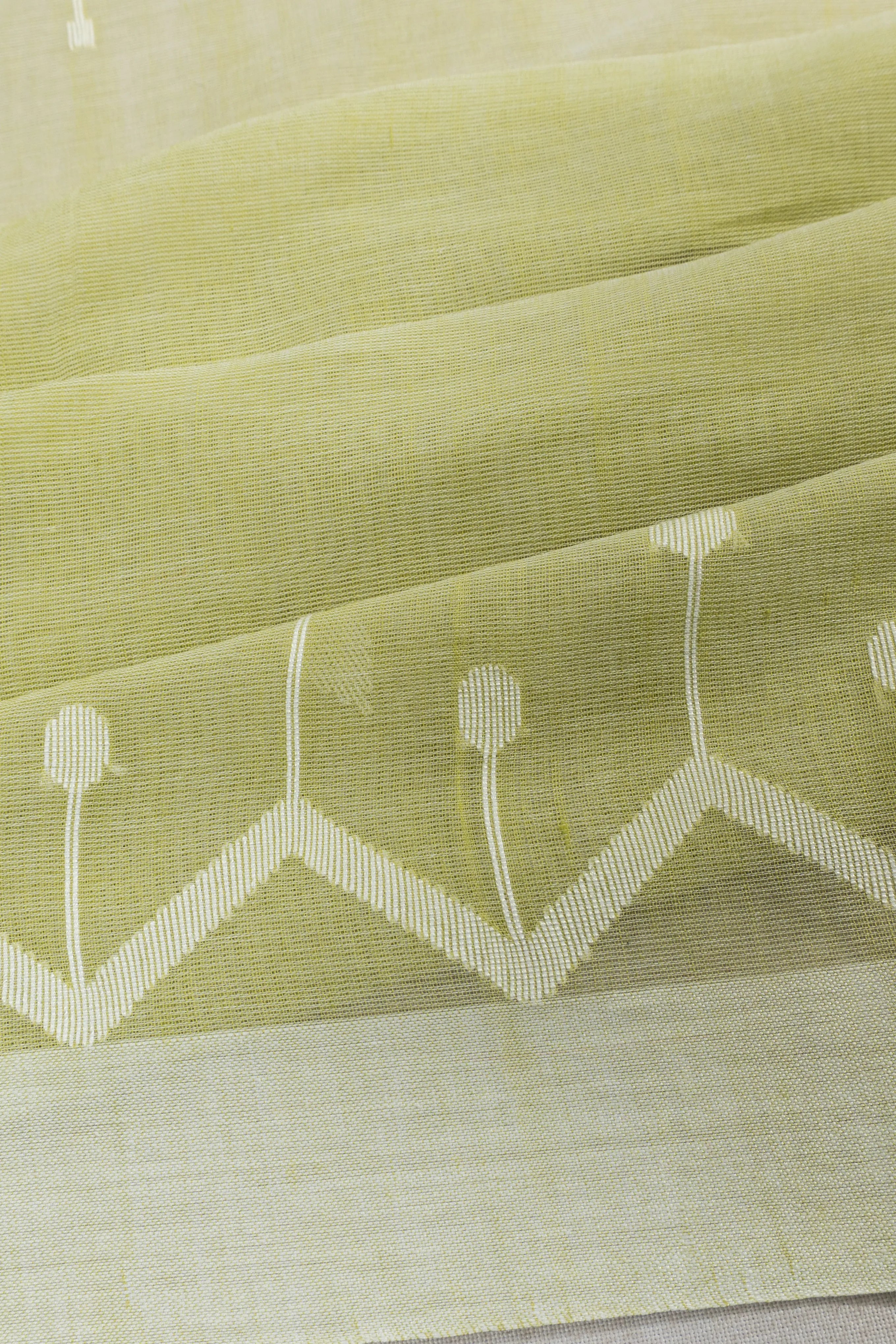 Phulia Cotton Butta Green Saree