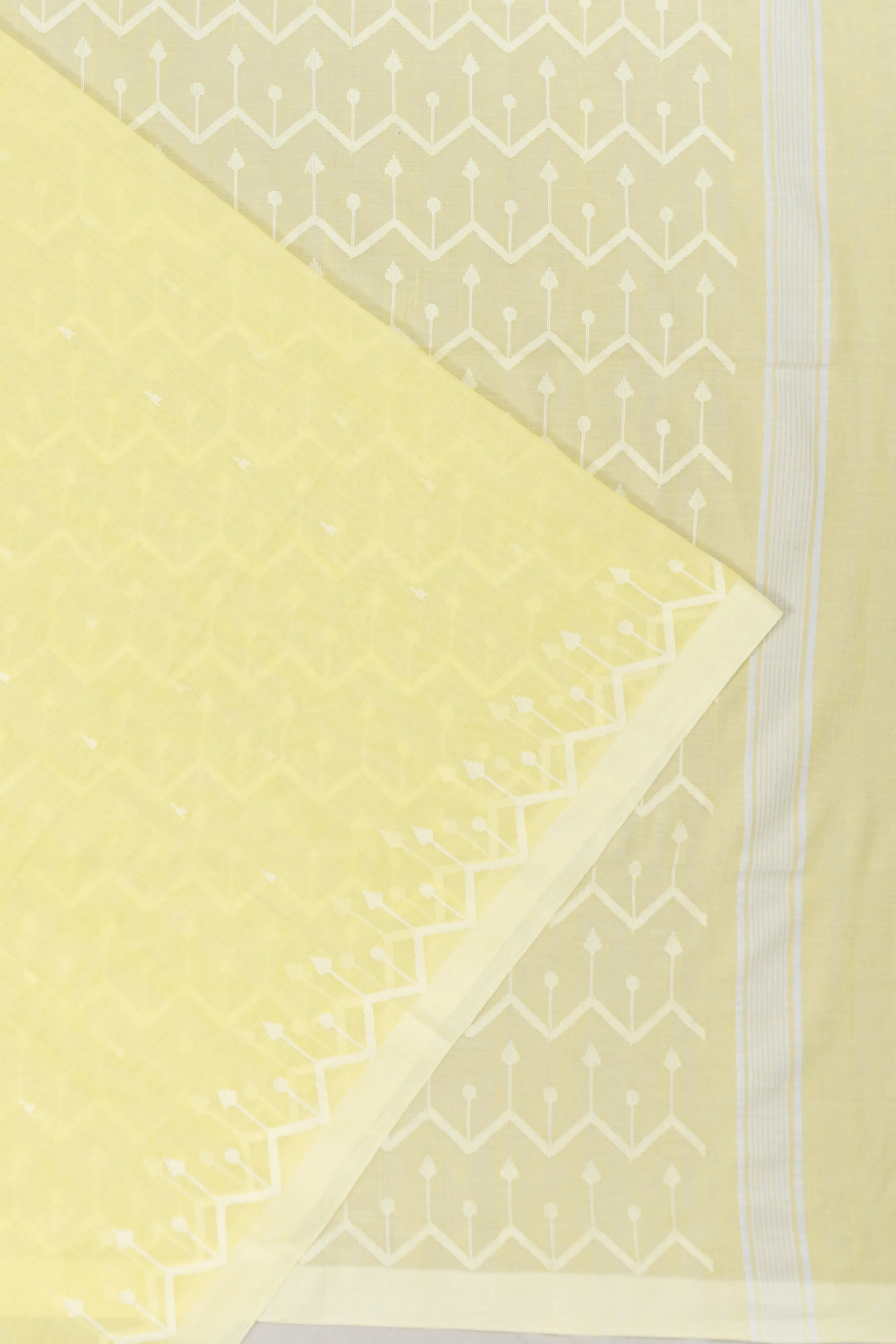 Phulia Cotton Butta Yellow Saree