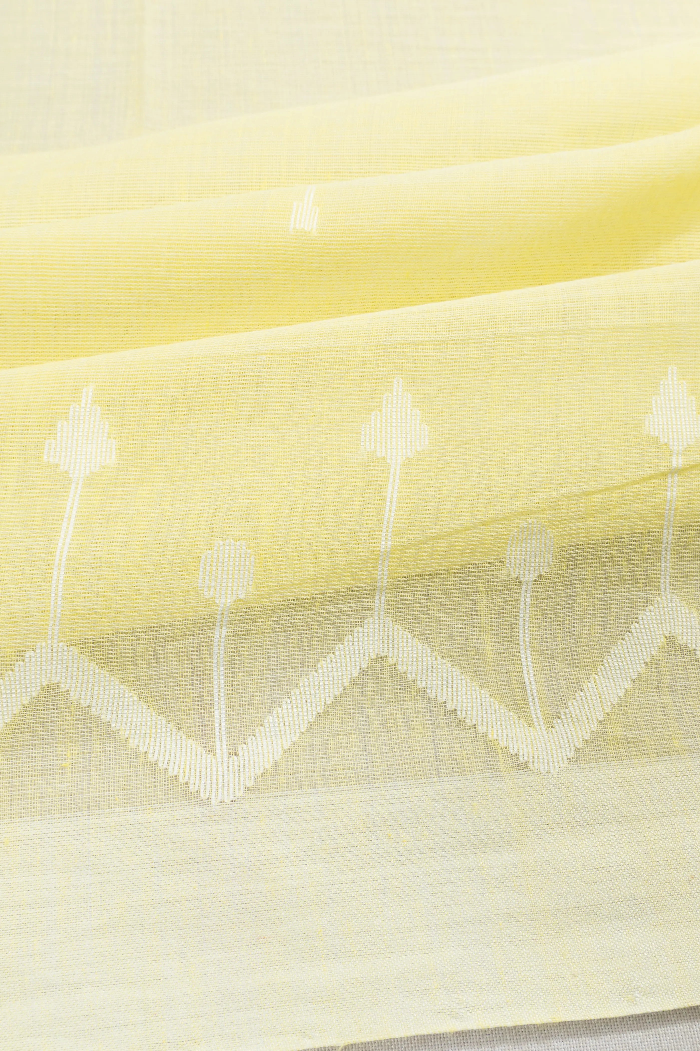Phulia Cotton Butta Yellow Saree