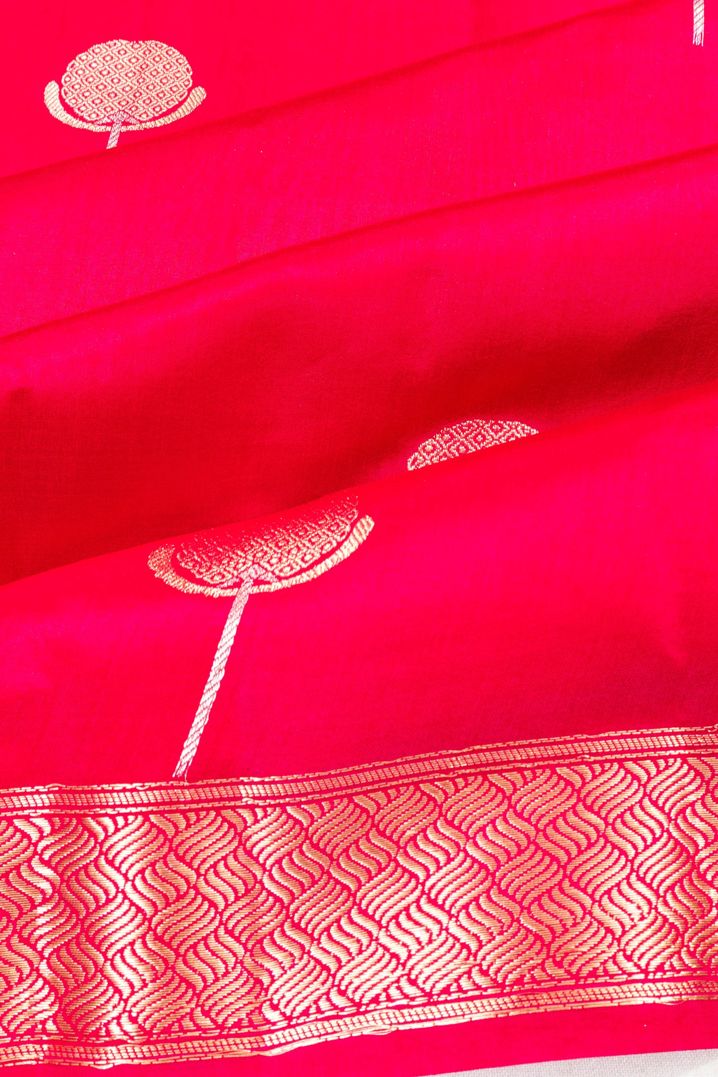 Banarasi Poona Silk Butta Rani Pink Saree